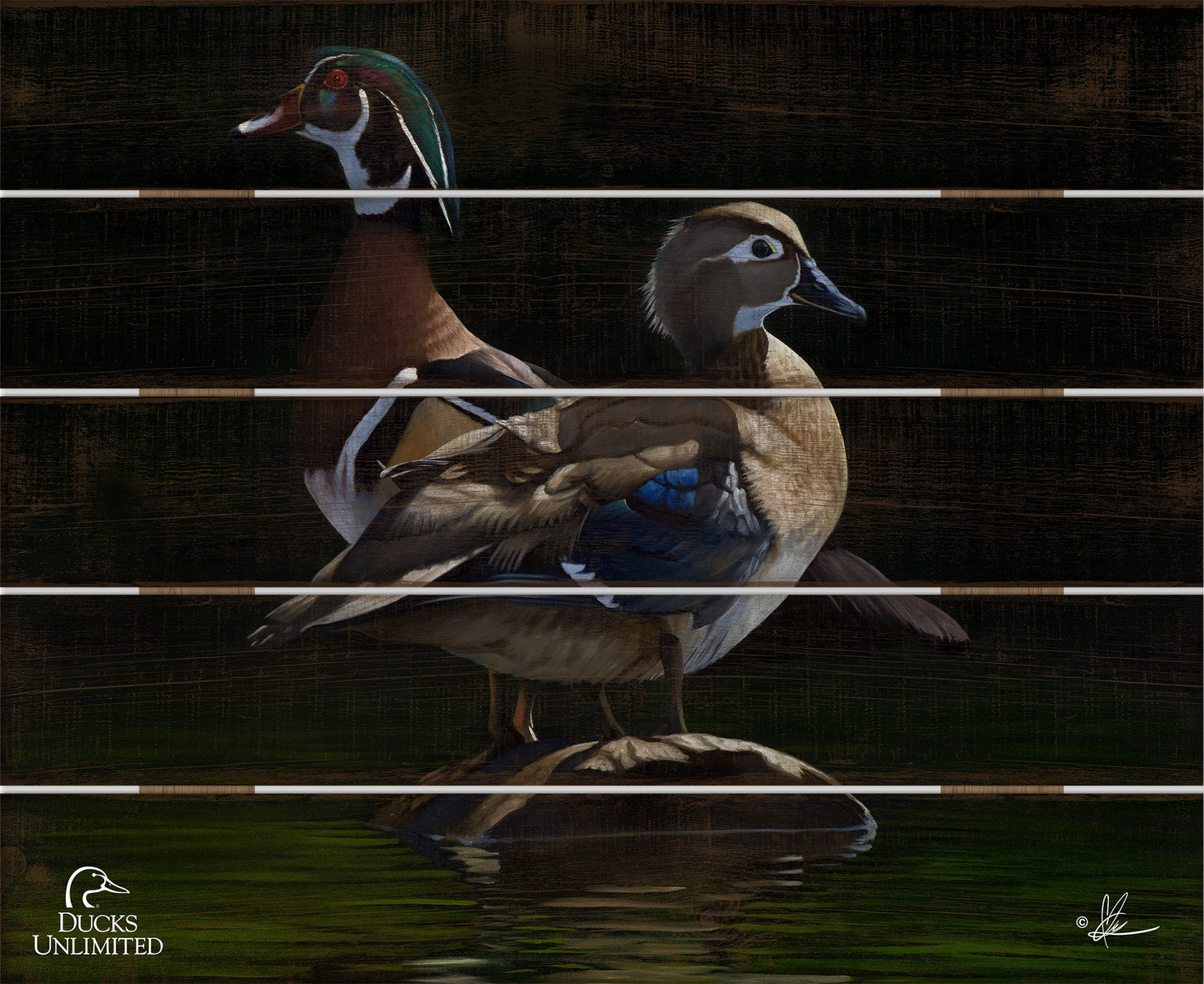 Low Water Rising 18" x 22" Pallet Wall Art - Official Ducks Unlimited Art