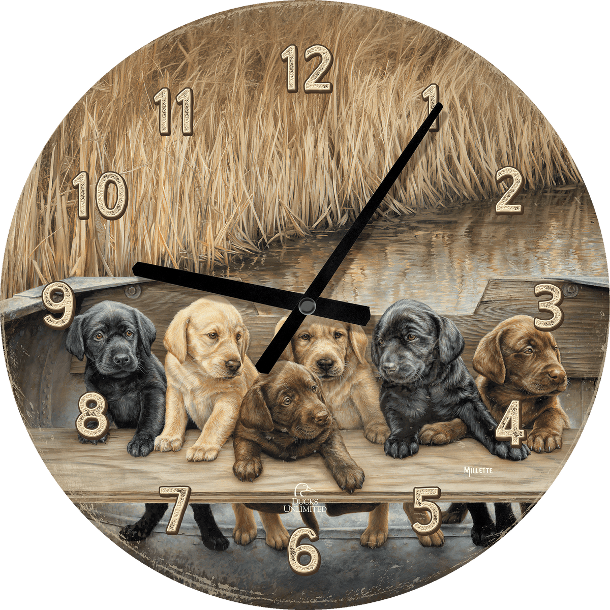 More Hands on Deck 21" Round Clock - Official Ducks Unlimited Art