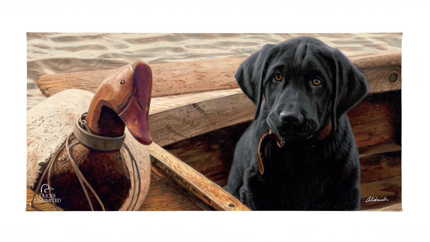 Old School-Black Lab Gallery Wrapped Canvas - Official Ducks Unlimited Art
