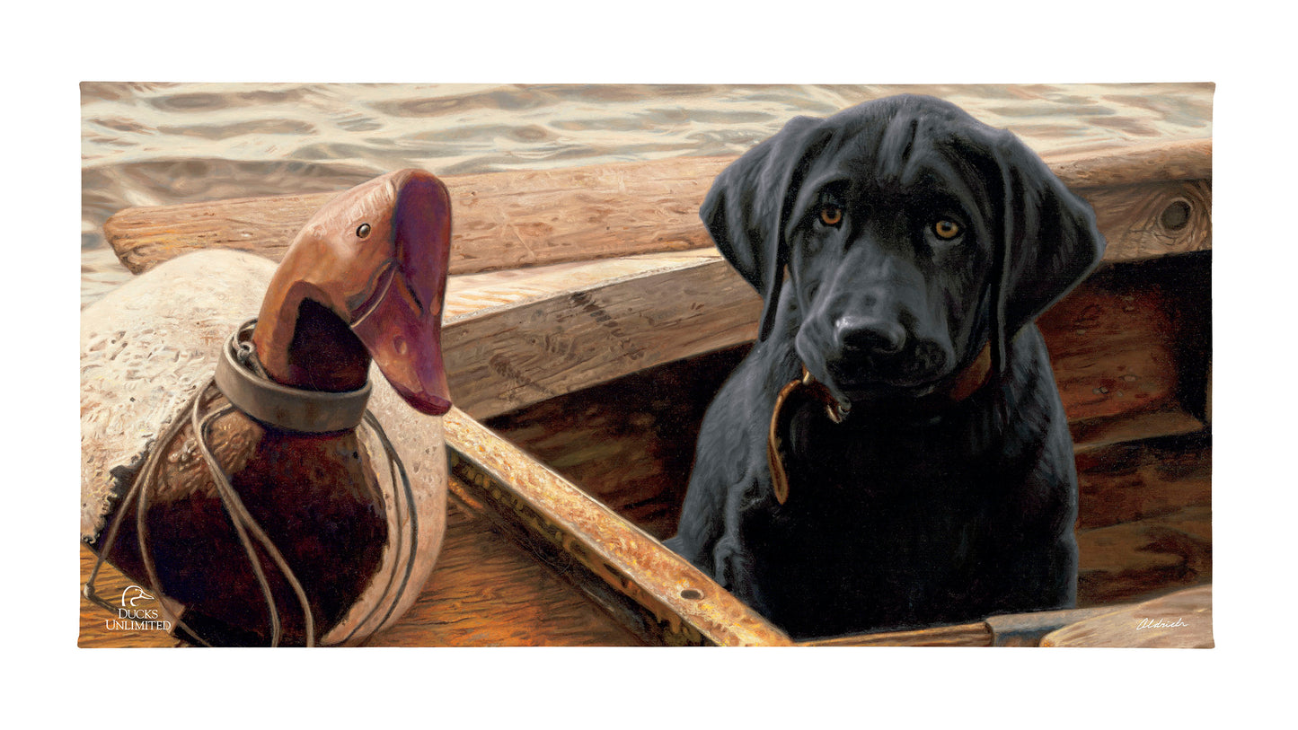 Old School-Black Lab Gallery Wrapped Canvas - Official Ducks Unlimited Art