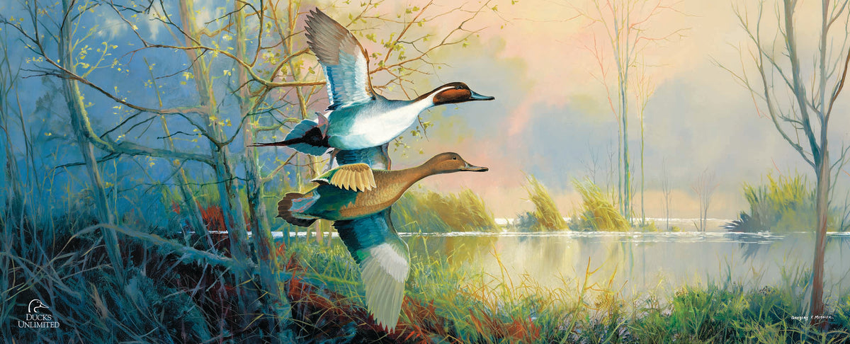 Pintails 12" x 30" Wood Sign - Official Ducks Unlimited Art