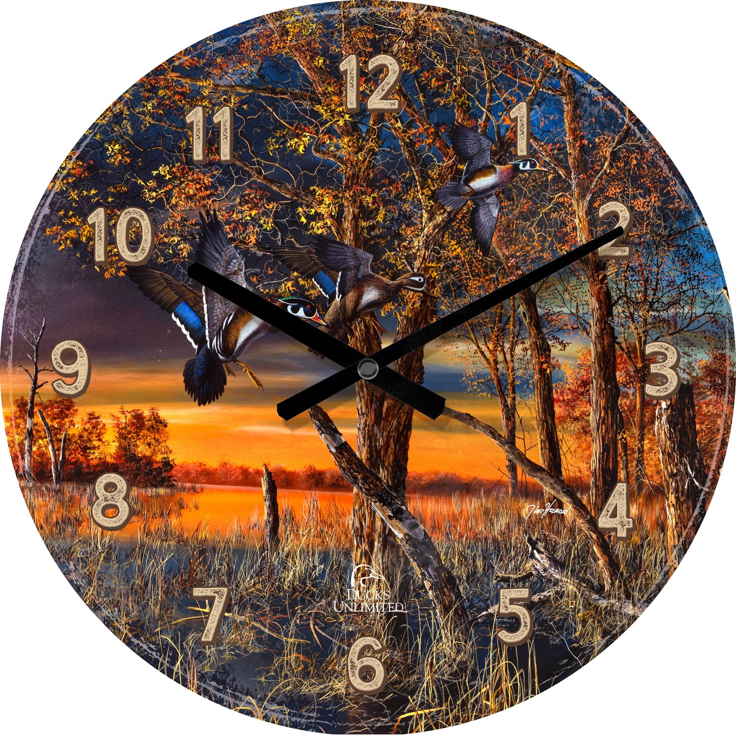 Return to the Refuge 21" Round Clock - Official Ducks Unlimited Art