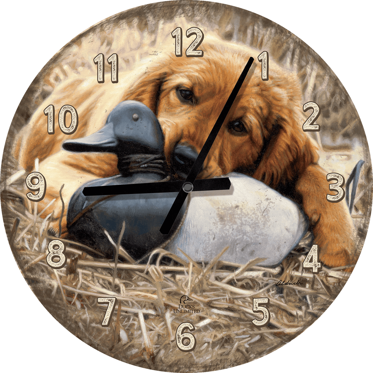 Shore Lunch 21" Round Clock - Official Ducks Unlimited Art