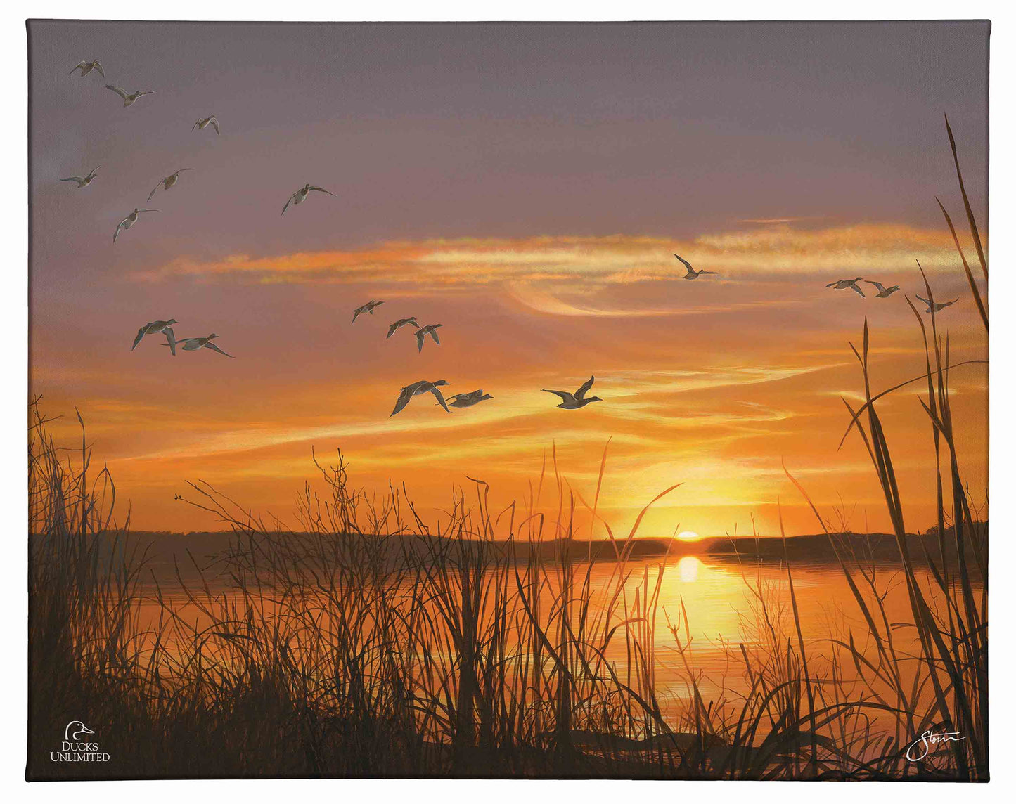 Sunset's Last Minutes Gallery Wrapped Canvas - Official Ducks Unlimited Art
