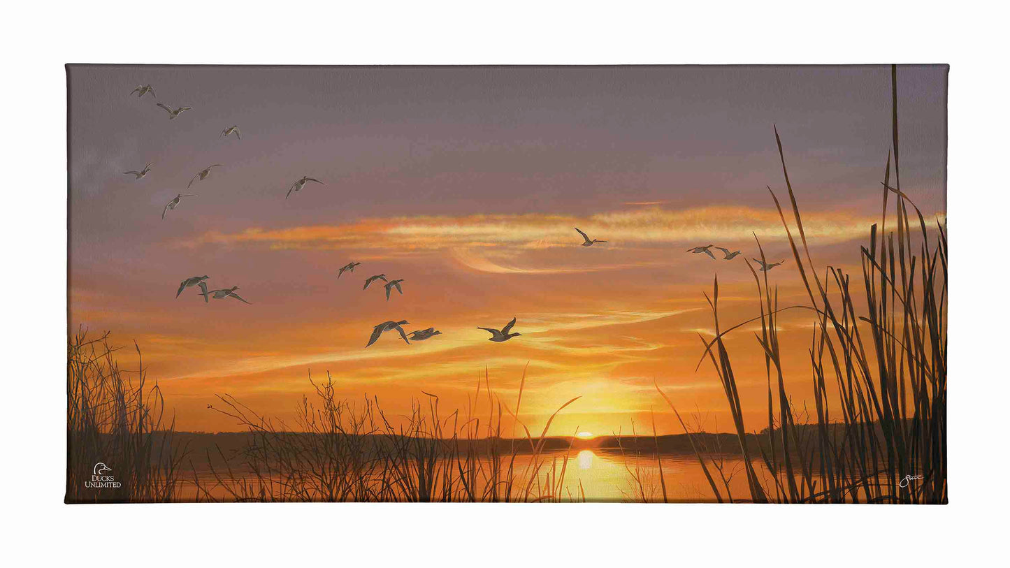 Sunset's Last Minutes Gallery Wrapped Canvas - Official Ducks Unlimited Art