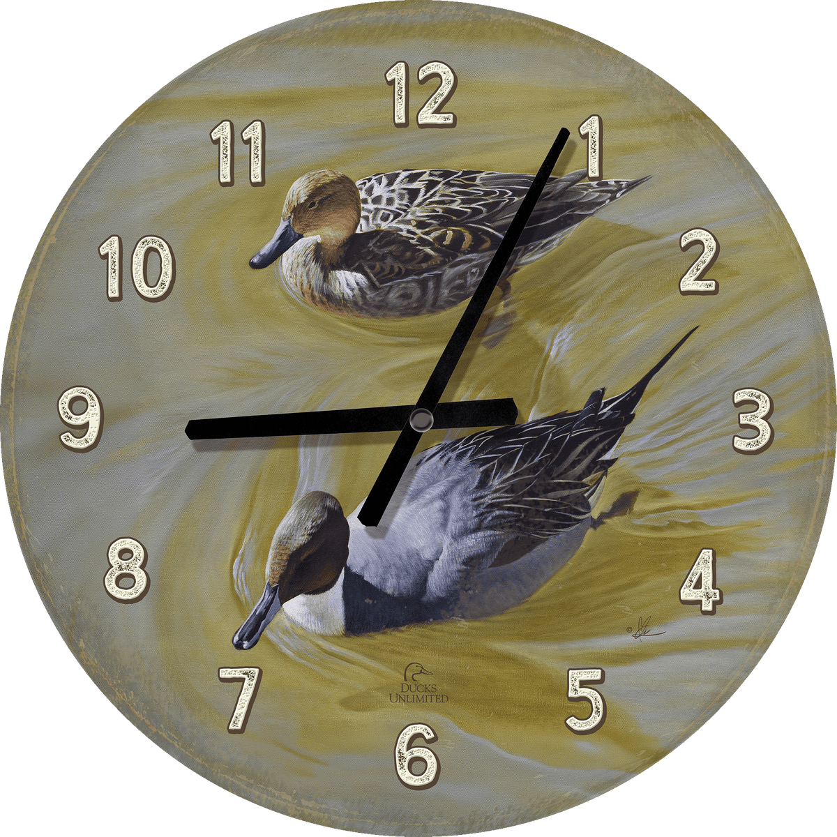 The Color of Yellow - 21" Round Clock - Official Ducks Unlimited Art