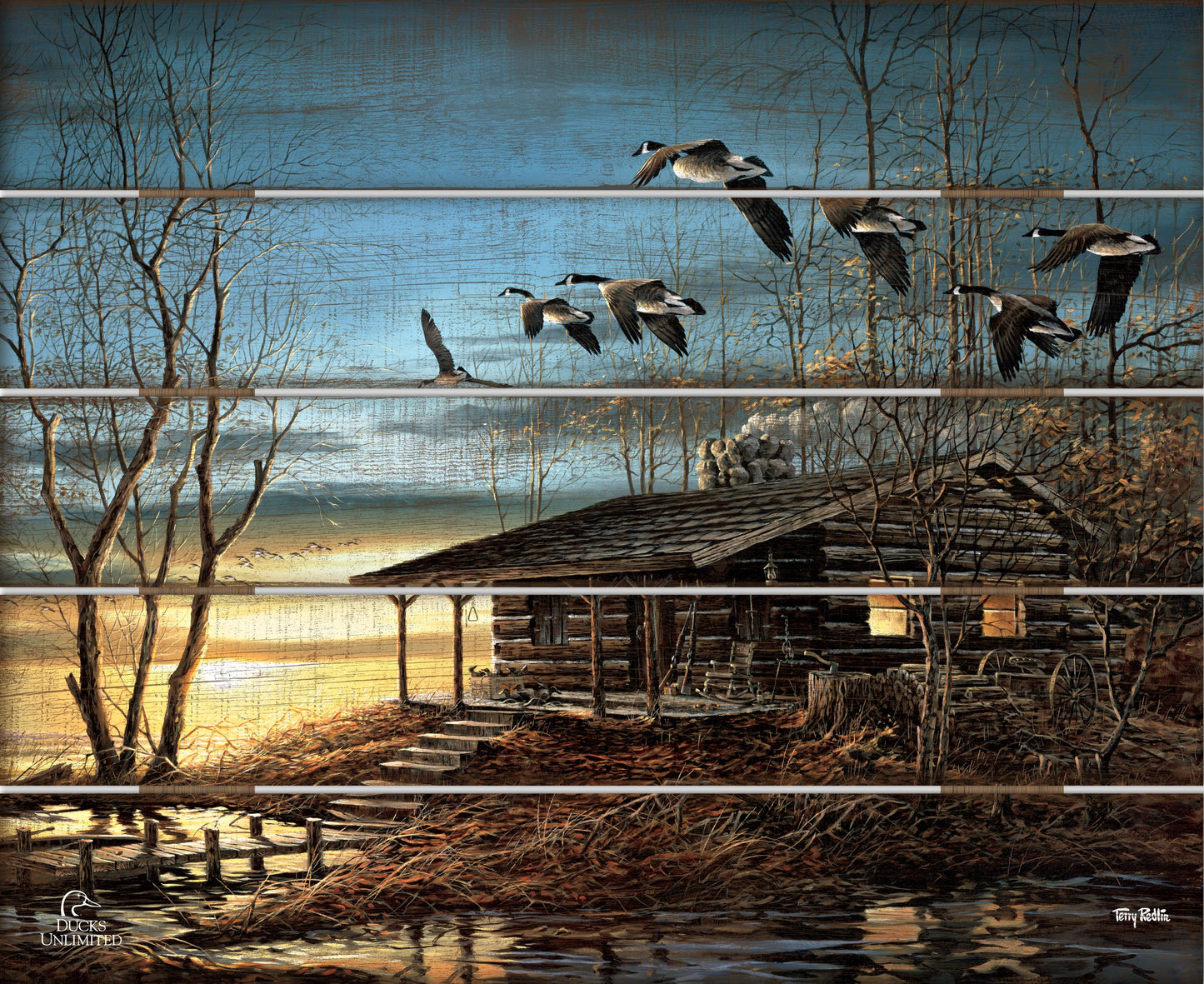 Evening Retreat  18" x 22" Pallet Wall Art - Official Ducks Unlimited Art