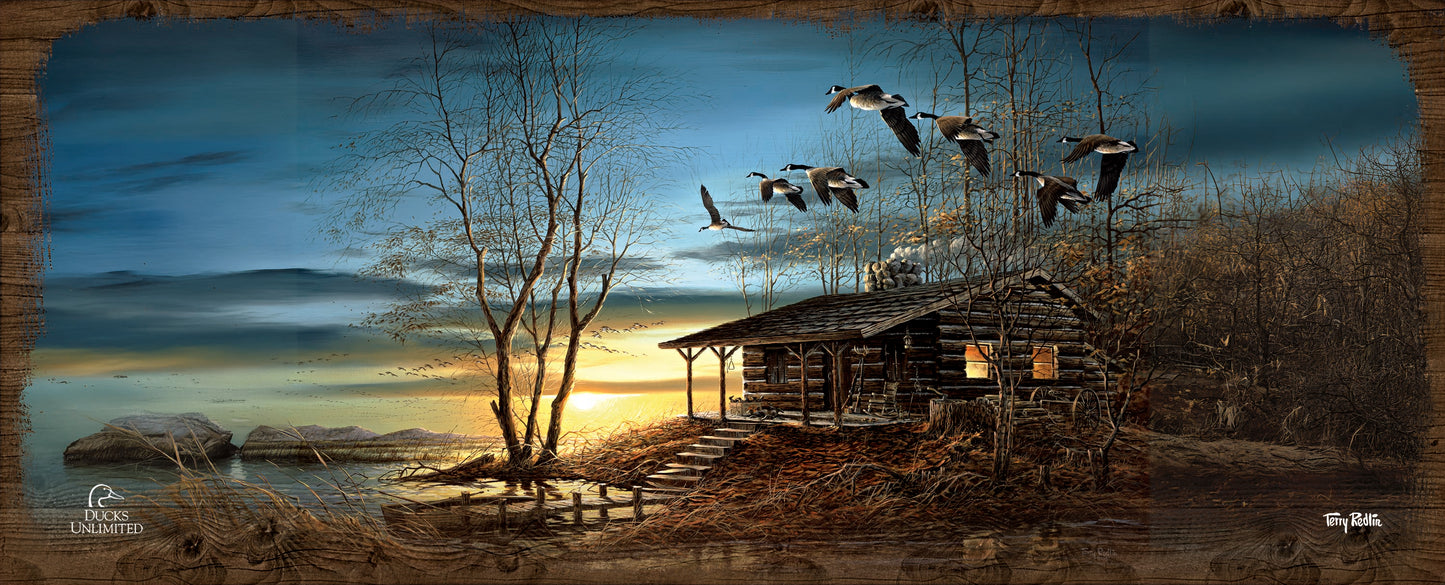 Evening Retreat  12" x 30" Wood Sign - Official Ducks Unlimited Art