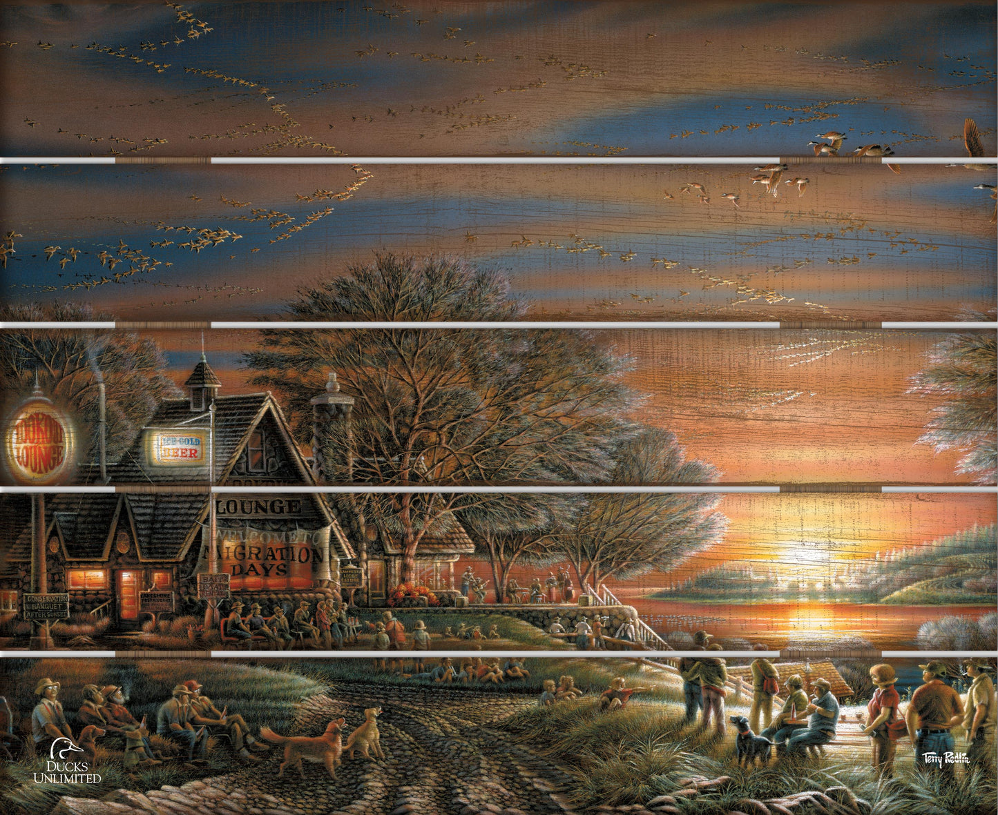 Migration Days 18" x 22" Pallet Wall Art - Official Ducks Unlimited Art