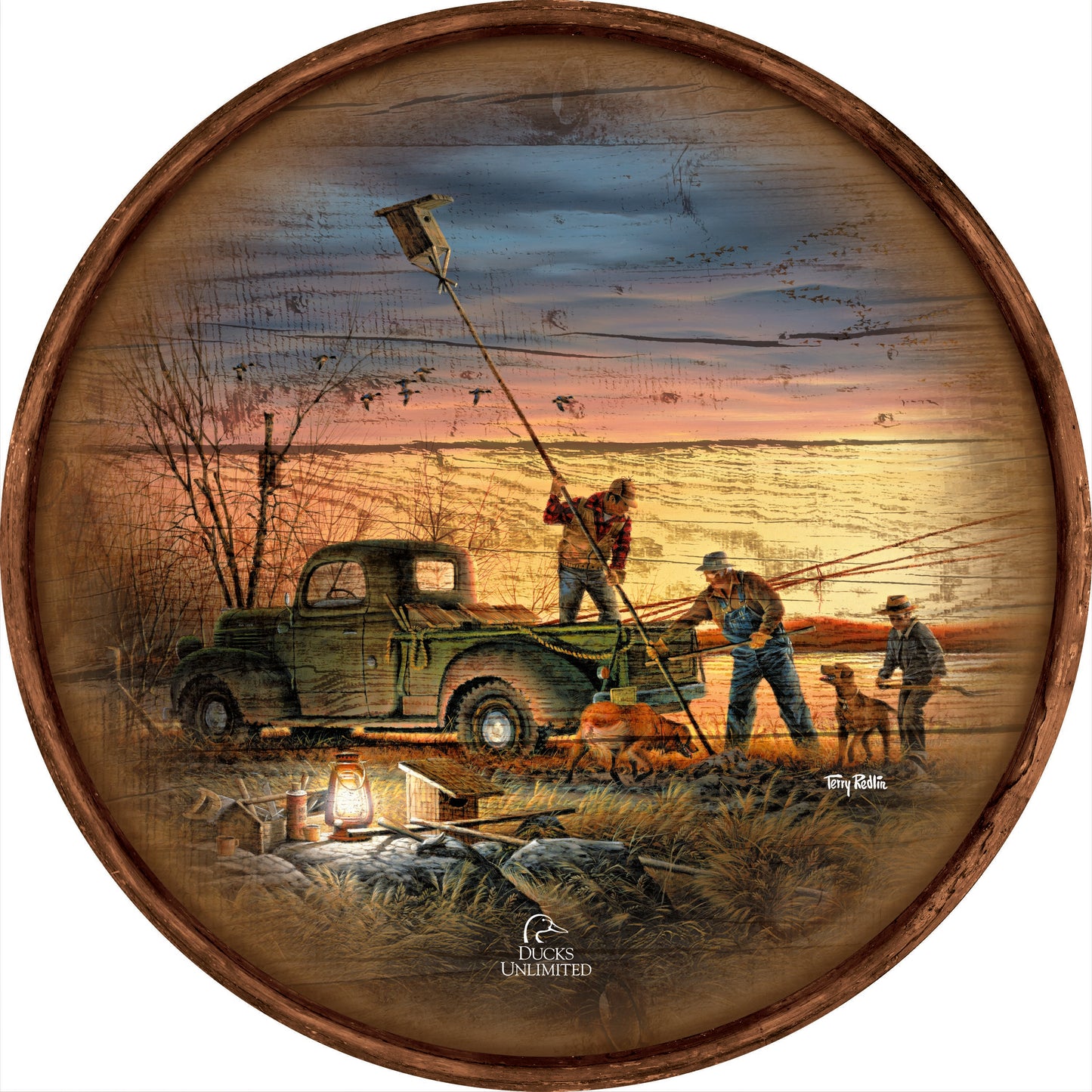 The Conservationists 21" Round Wood Sign - Official Ducks Unlimited Art