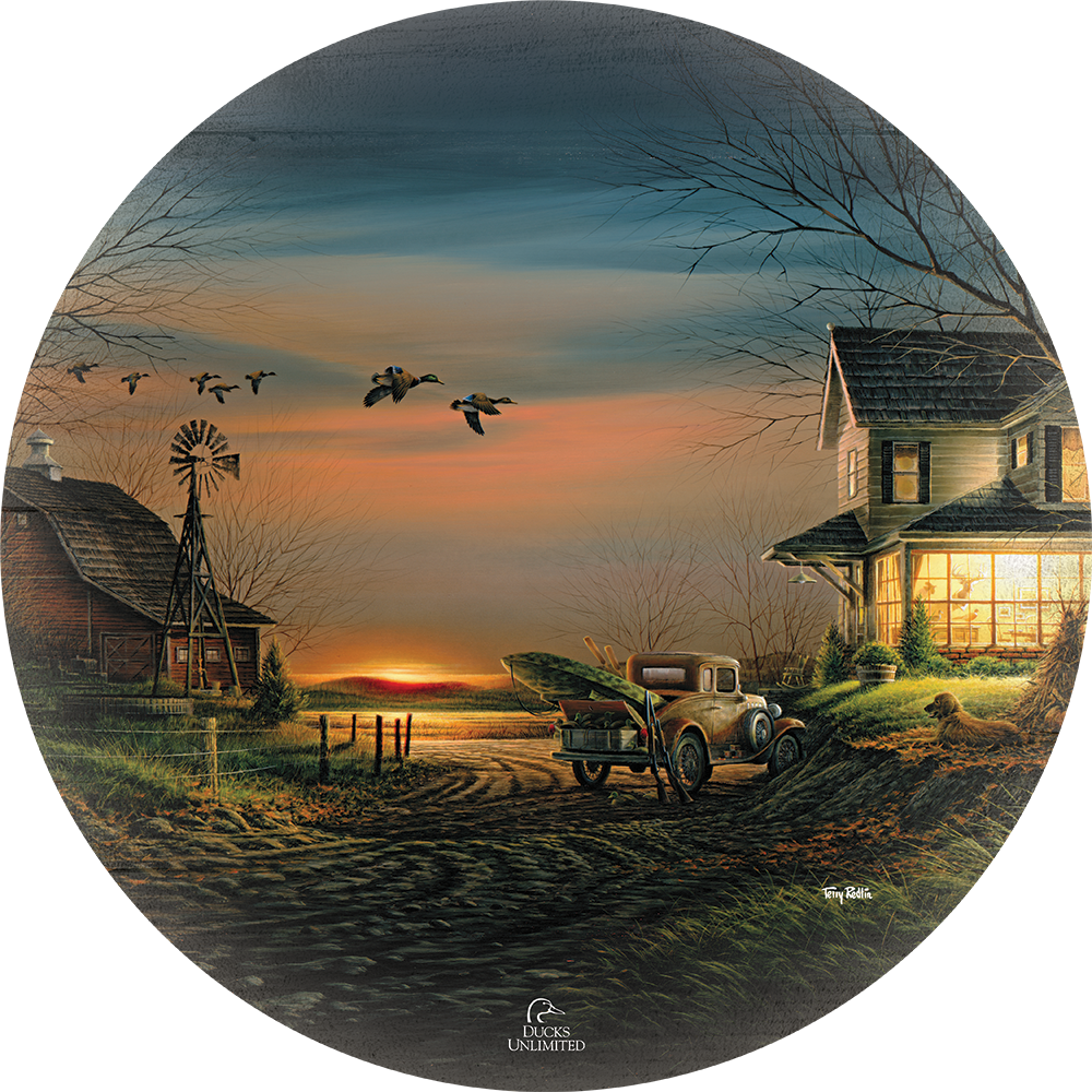 Special Memories 21" Round Wood Sign - Official Ducks Unlimited Art