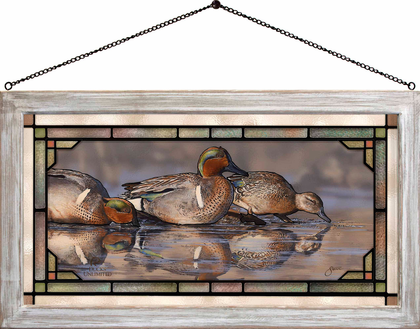Dabbling Greens Stained Glass Art - Official Ducks Unlimited Art
