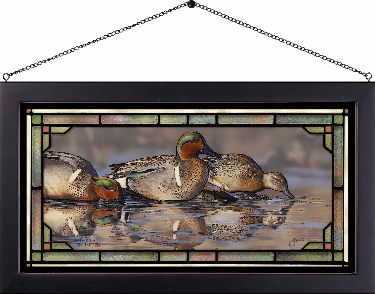 Dabbling Greens Stained Glass Art - Official Ducks Unlimited Art