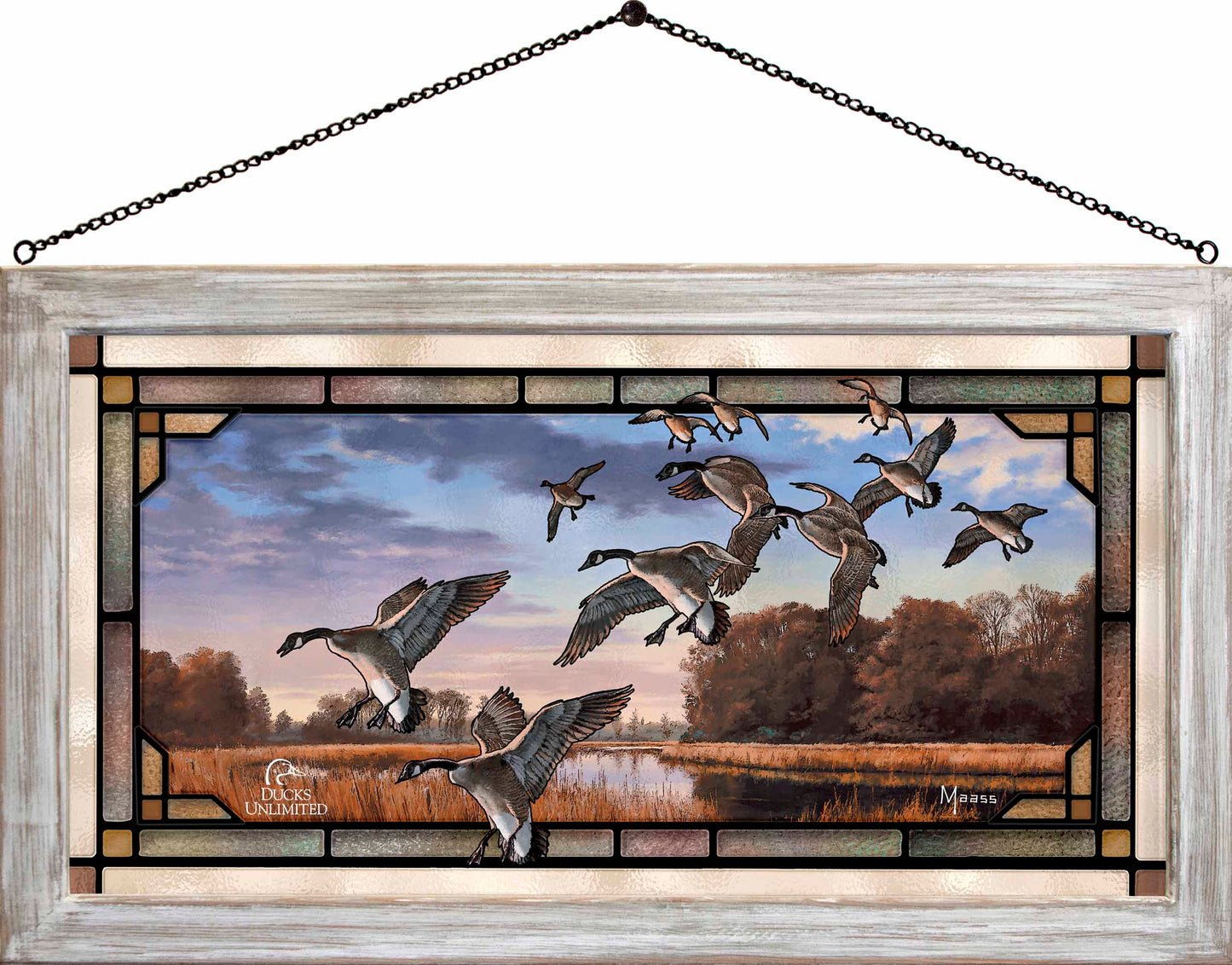 Daybreak Descent Canada Geese  Stained Glass Art - Official Ducks Unlimited Art