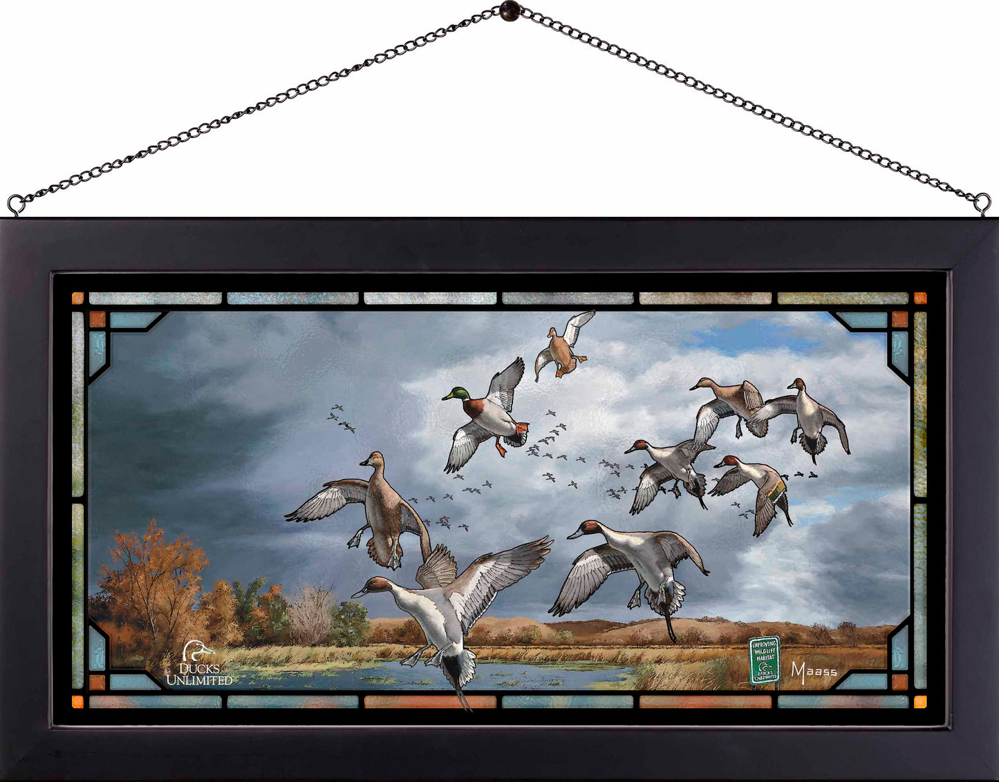 Fruits of Your Labor  Pintails and Mallards  Stained Glass Art - Official Ducks Unlimited Art