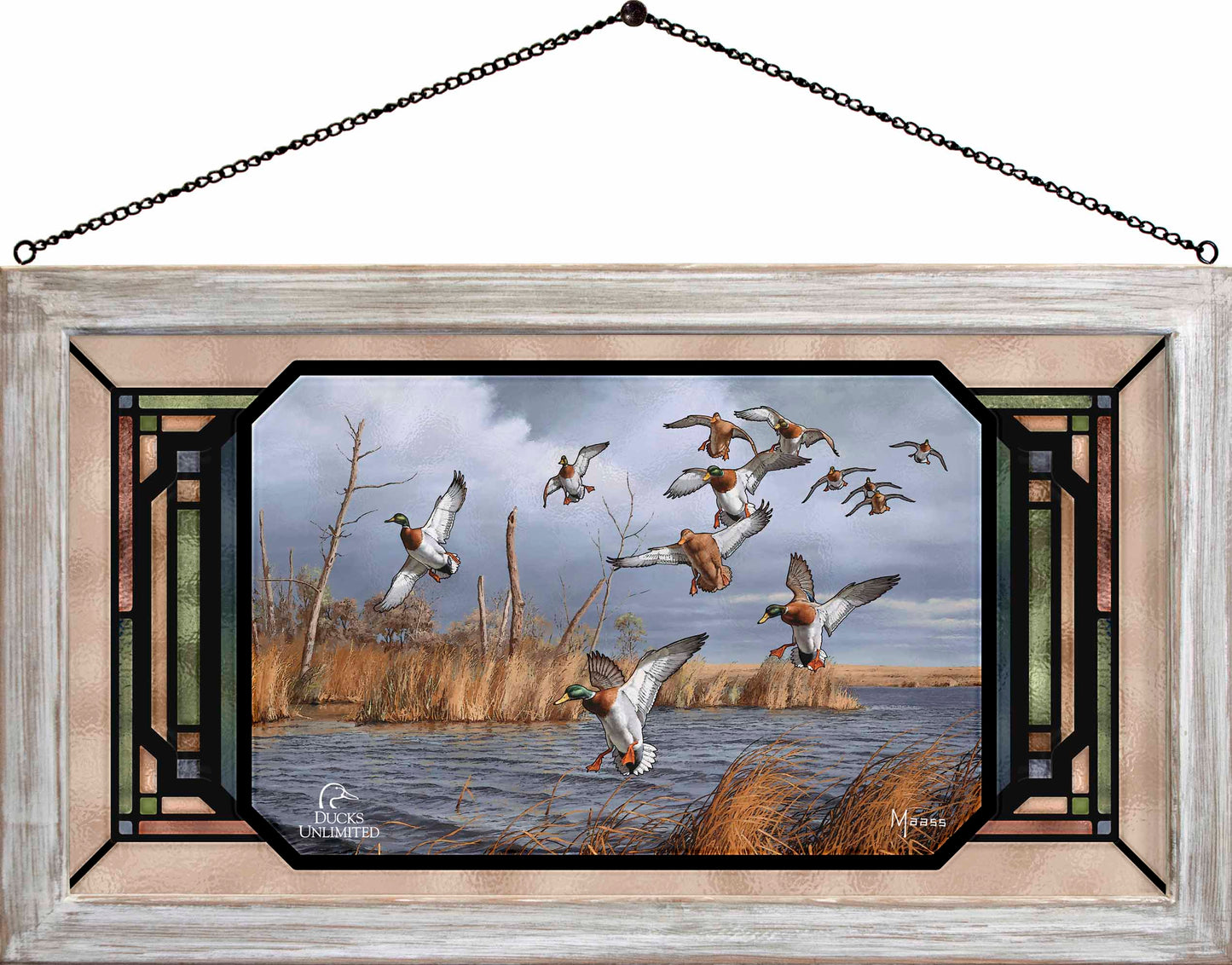 Greenhead Alert Mallards Stained Glass Art - Official Ducks Unlimited Art