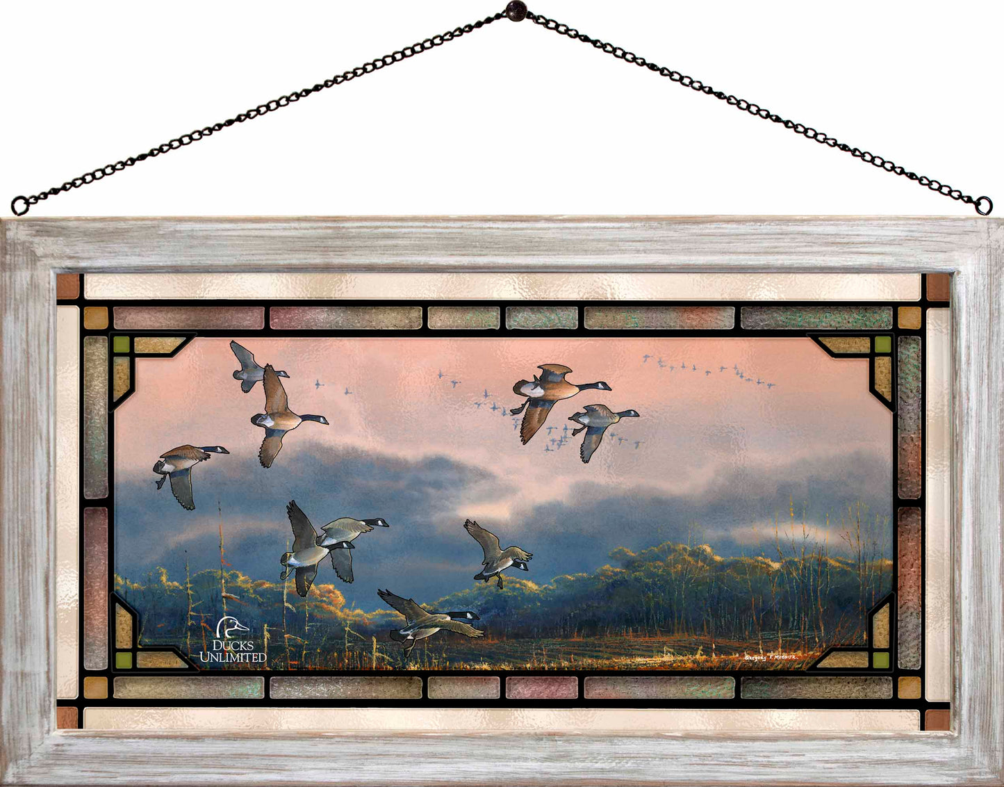 Days End  Stained Glass Art - Official Ducks Unlimited Art