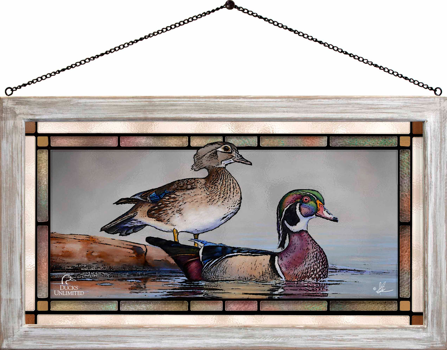 Foggy Day Woodies Stained Glass Art - Official Ducks Unlimited Art