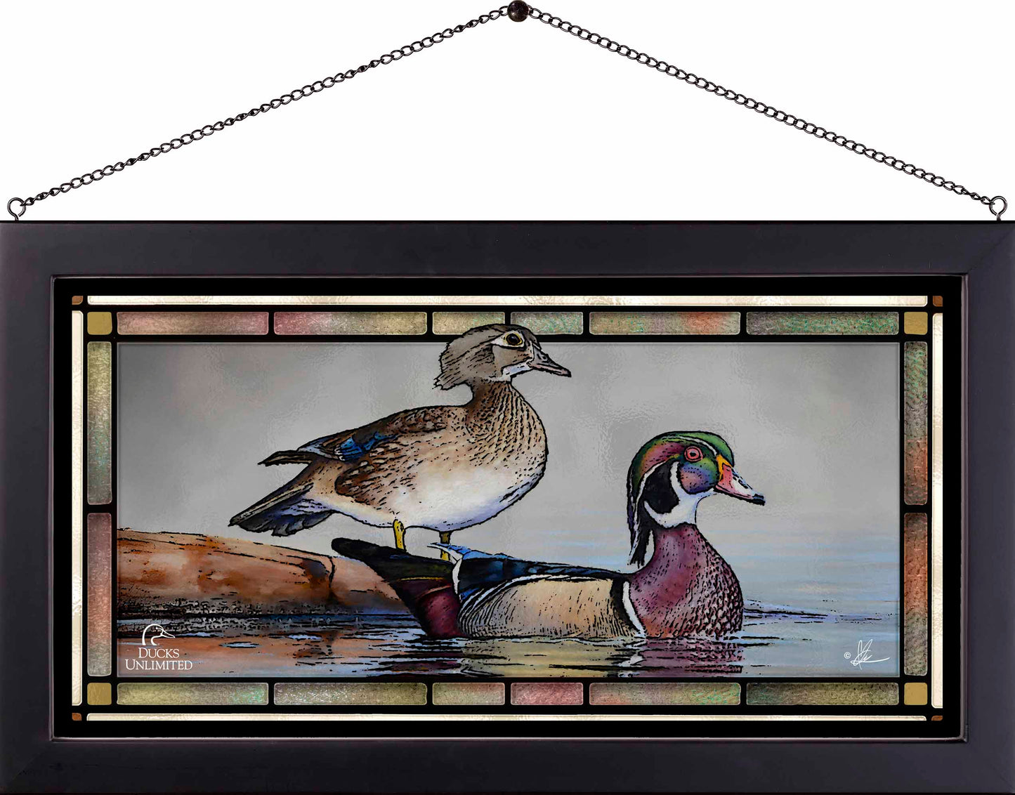 Foggy Day Woodies Stained Glass Art - Official Ducks Unlimited Art