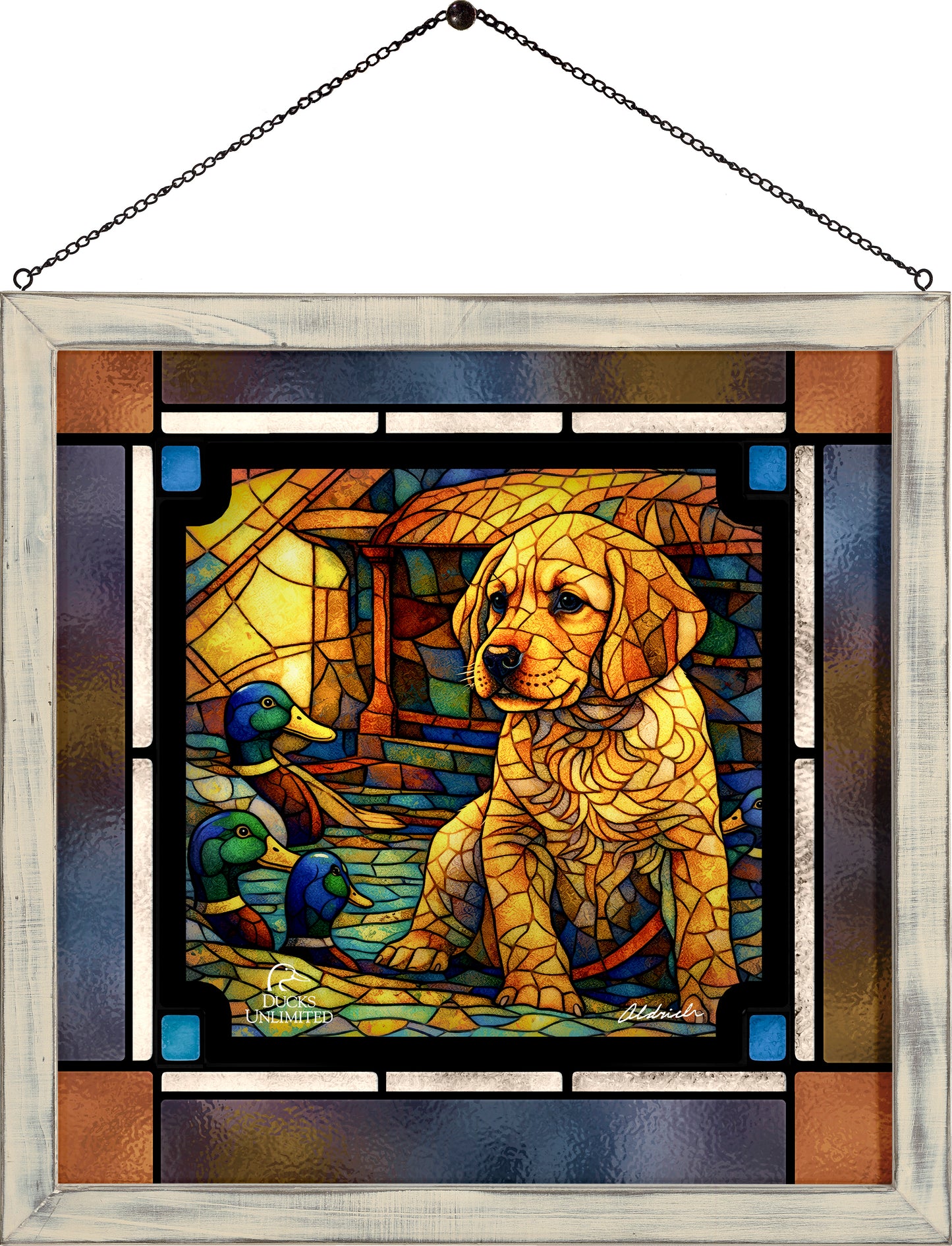 Out Numbered & Surrounded Stained Glass Art - Official Ducks Unlimited Art