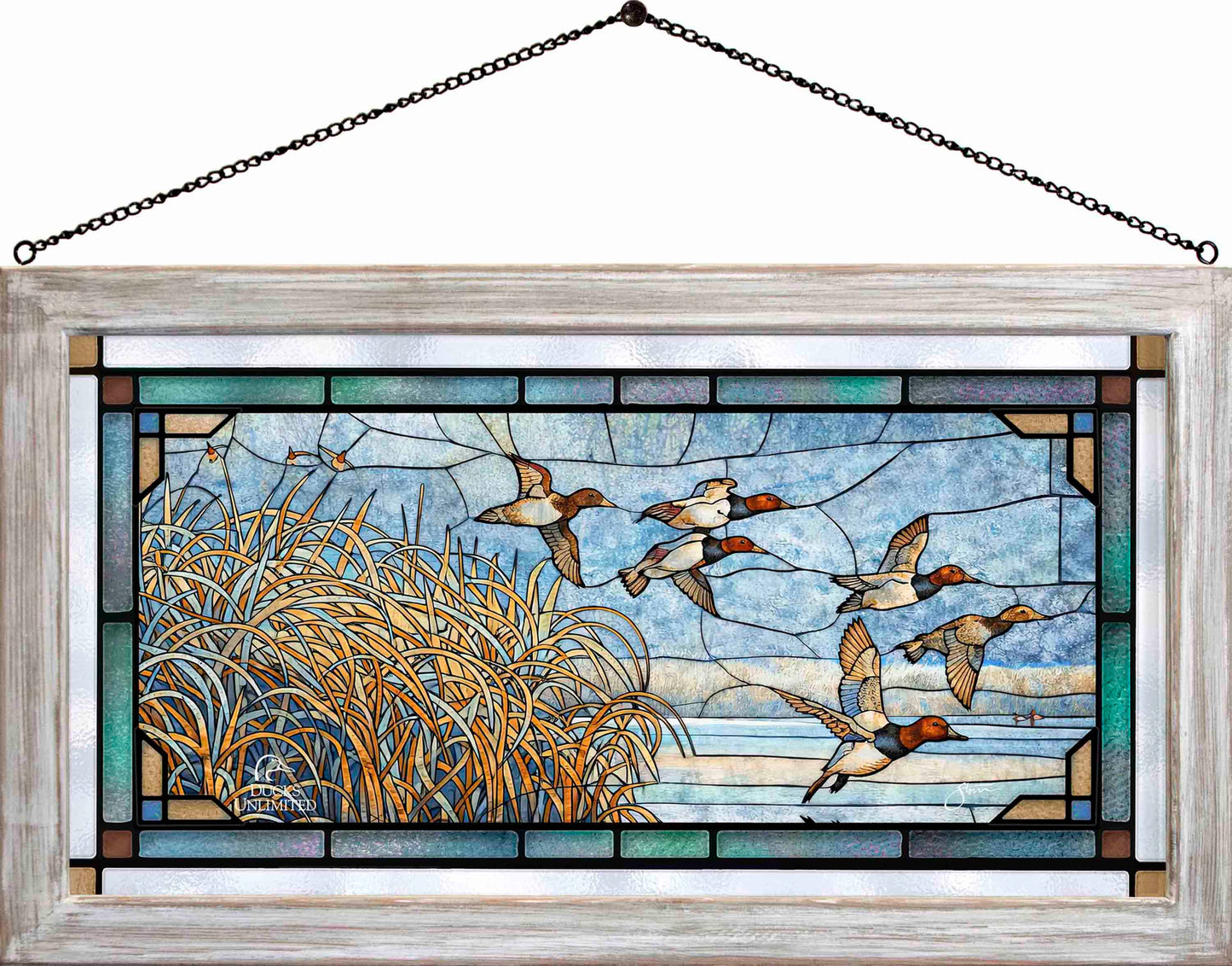 A Hint of Yesteryear Stained Glass Art - Official Ducks Unlimited Art