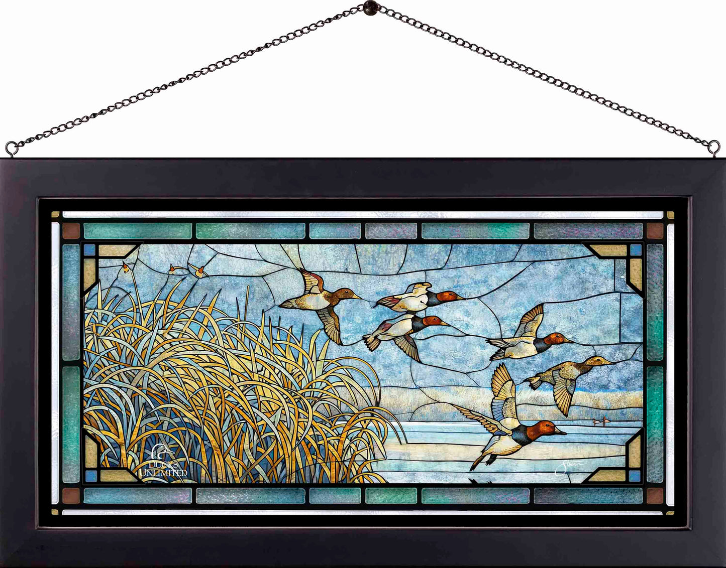 A Hint of Yesteryear Stained Glass Art - Official Ducks Unlimited Art