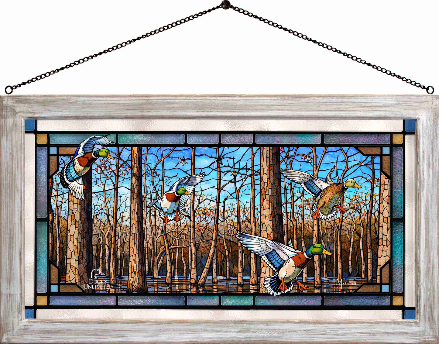 Down from the North Stained Glass Art - Official Ducks Unlimited Art