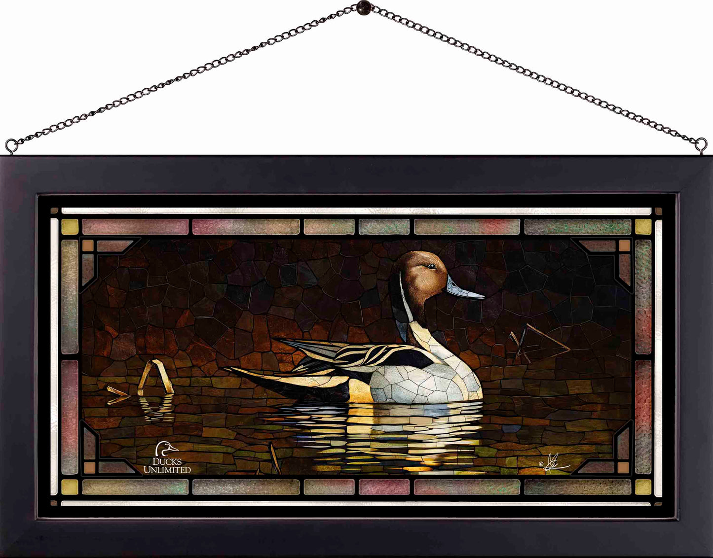 Thankful End to a Great Day Stained Glass Art - Official Ducks Unlimited Art