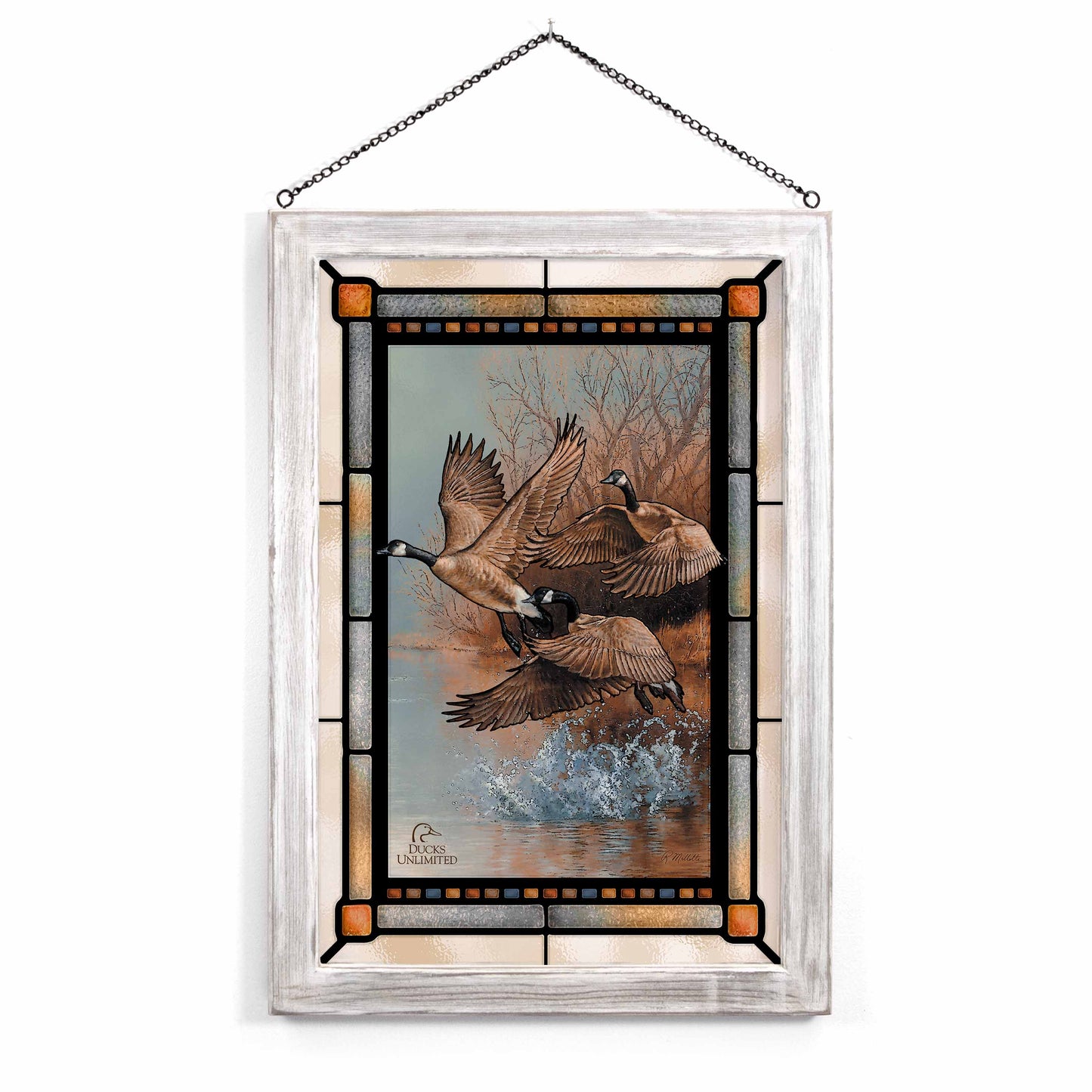Taking Flight  Canada Geese  Stained Glass Art - Official Ducks Unlimited Art