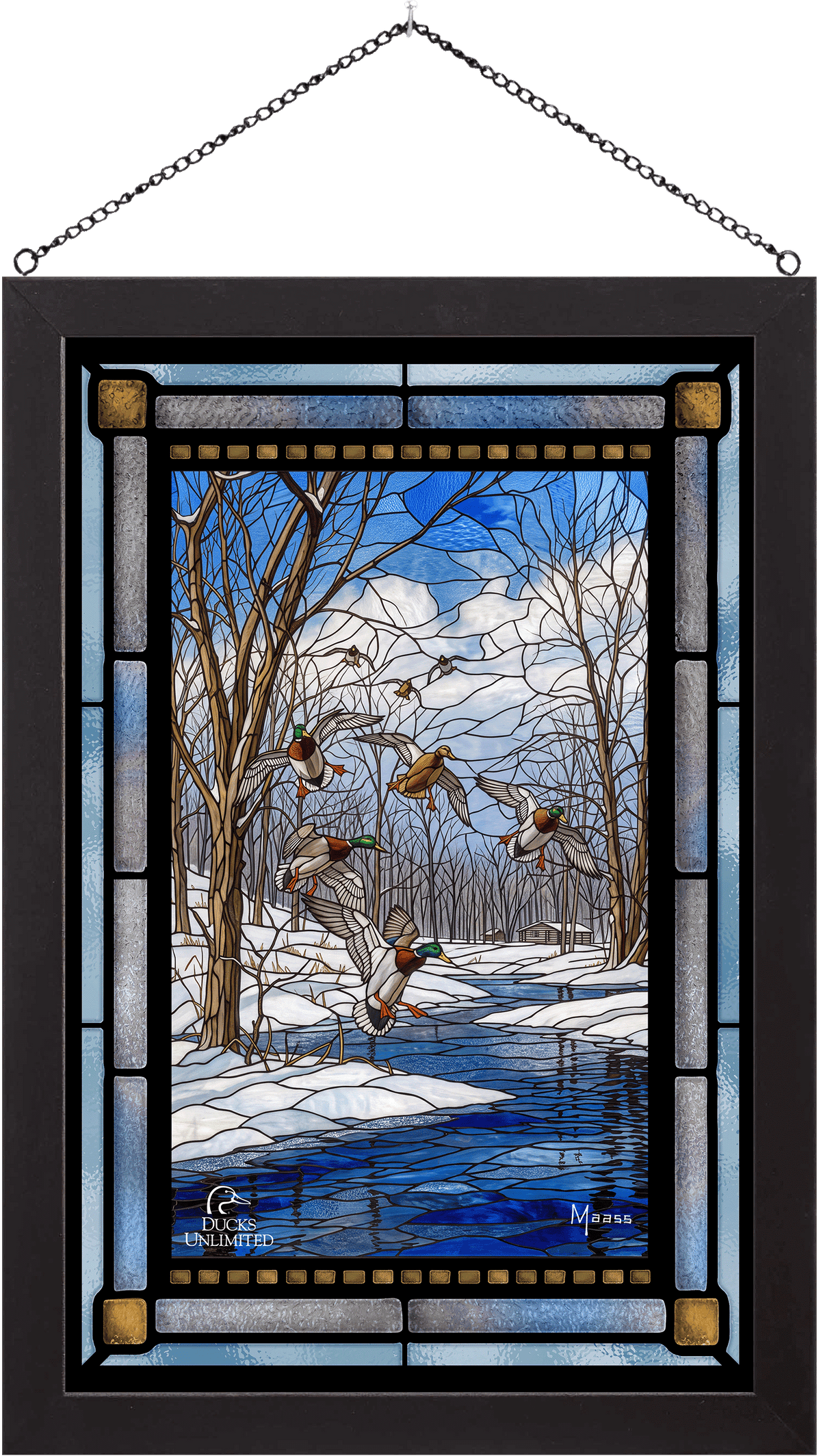Winter Wonder- Mallards - Stained Glass Art - Official Ducks Unlimited Art