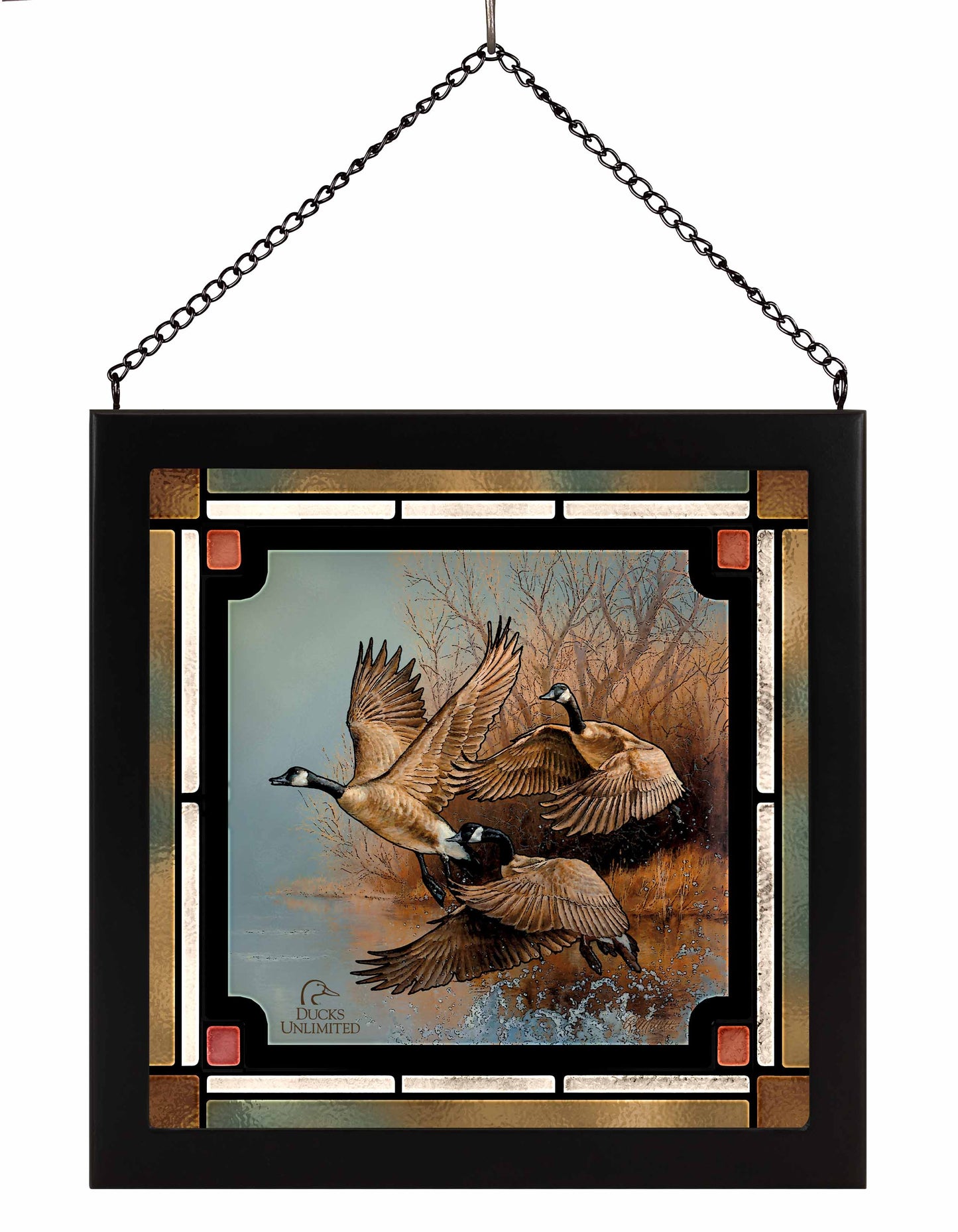 Taking Flight  Canada Geese  Stained Glass Art - Official Ducks Unlimited Art