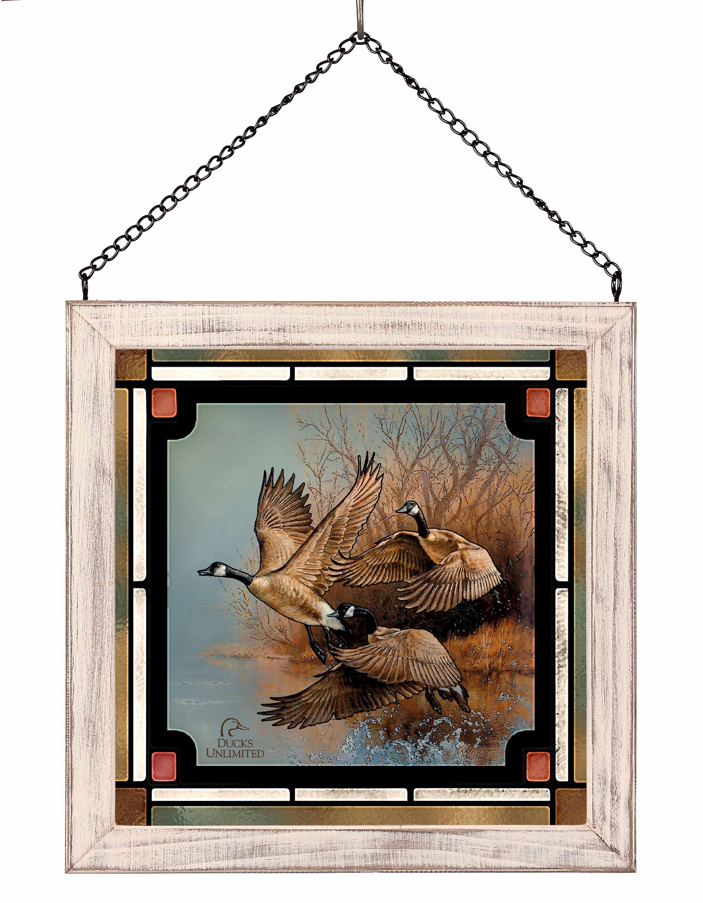Taking Flight  Canada Geese  Stained Glass Art - Official Ducks Unlimited Art