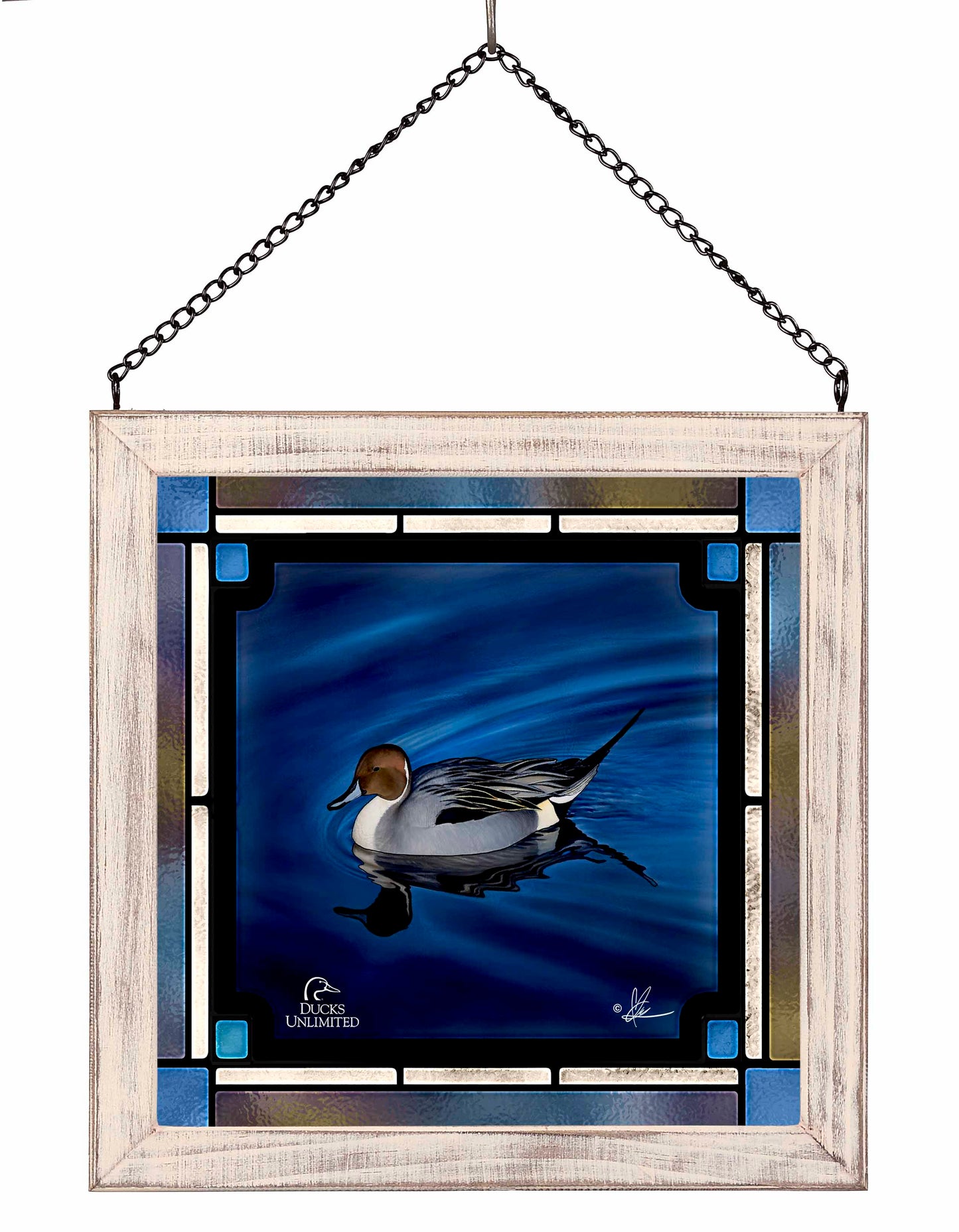 Calm Blue Water  Stained Glass Art - Official Ducks Unlimited Art