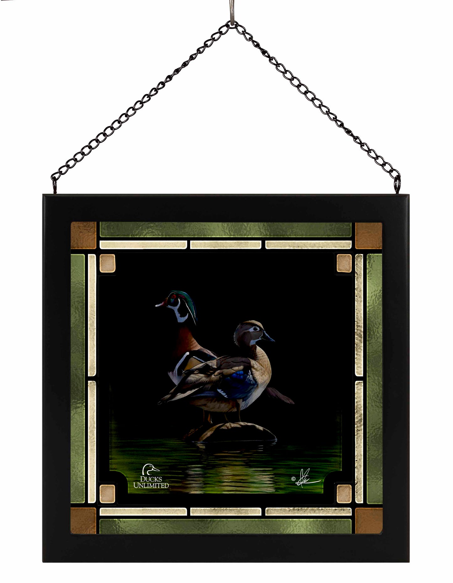 Low Water Rising  Stained Glass Art - Official Ducks Unlimited Art