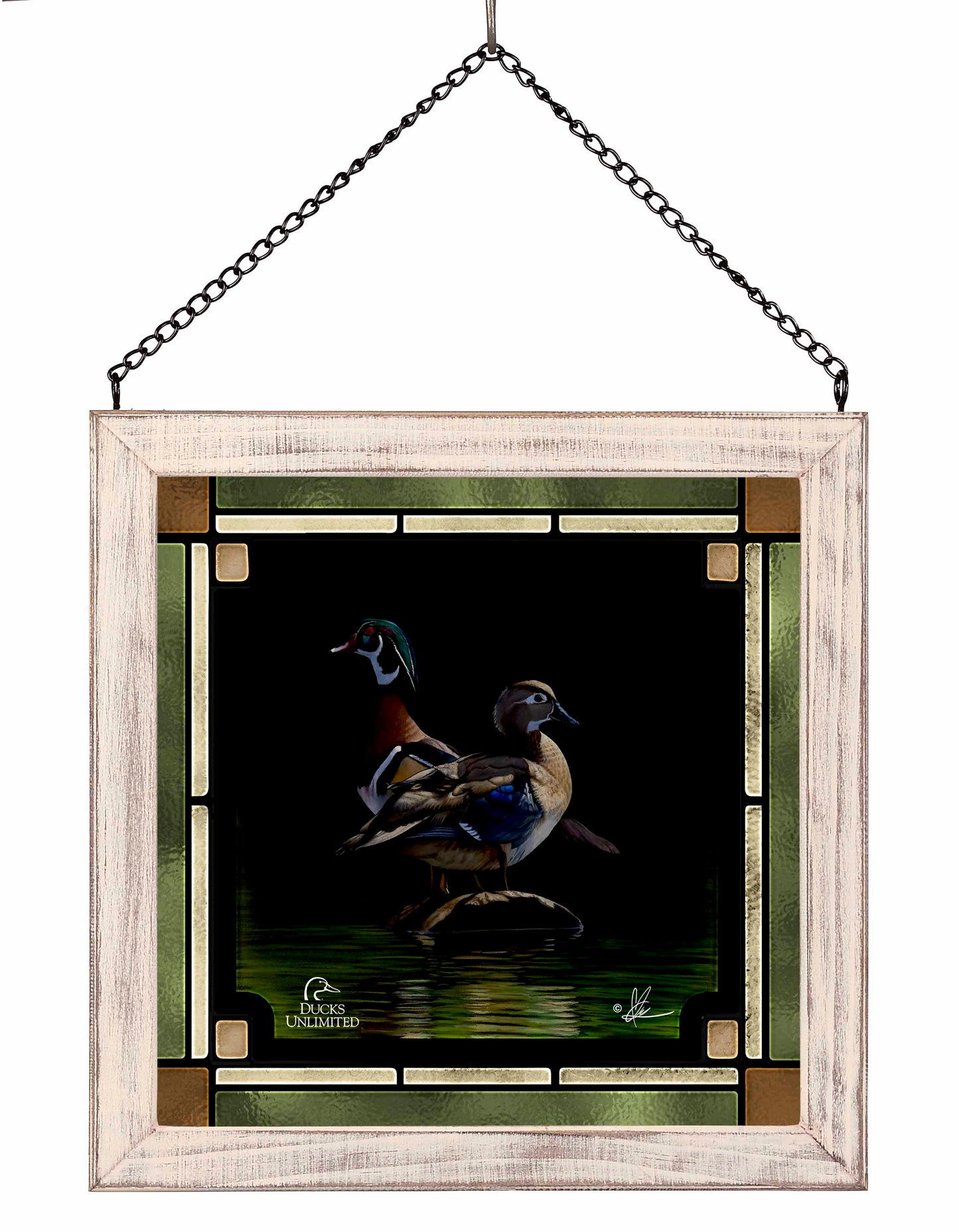 Low Water Rising  Stained Glass Art - Official Ducks Unlimited Art