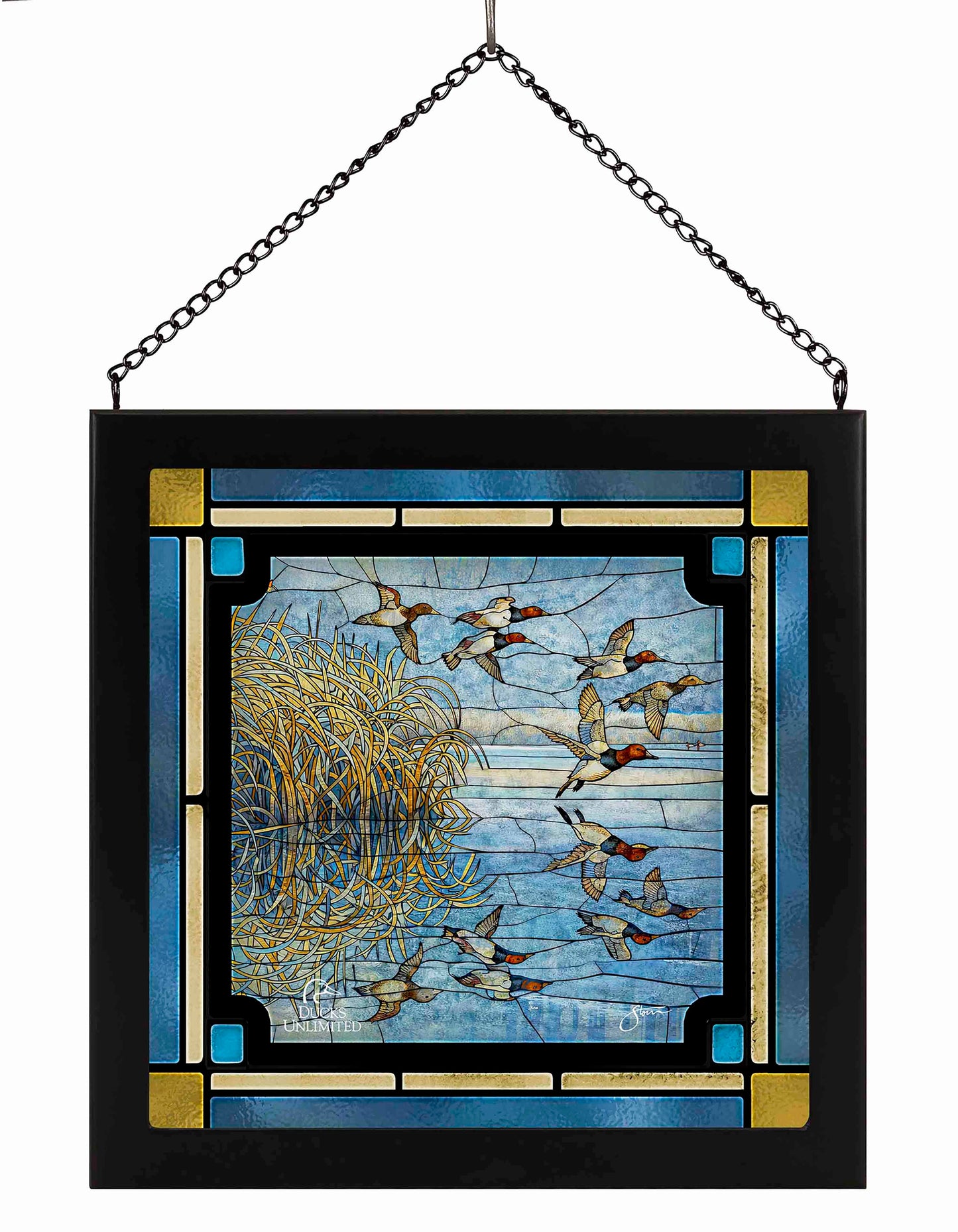 A Hint of Yesteryear Stained Glass Art - Official Ducks Unlimited Art
