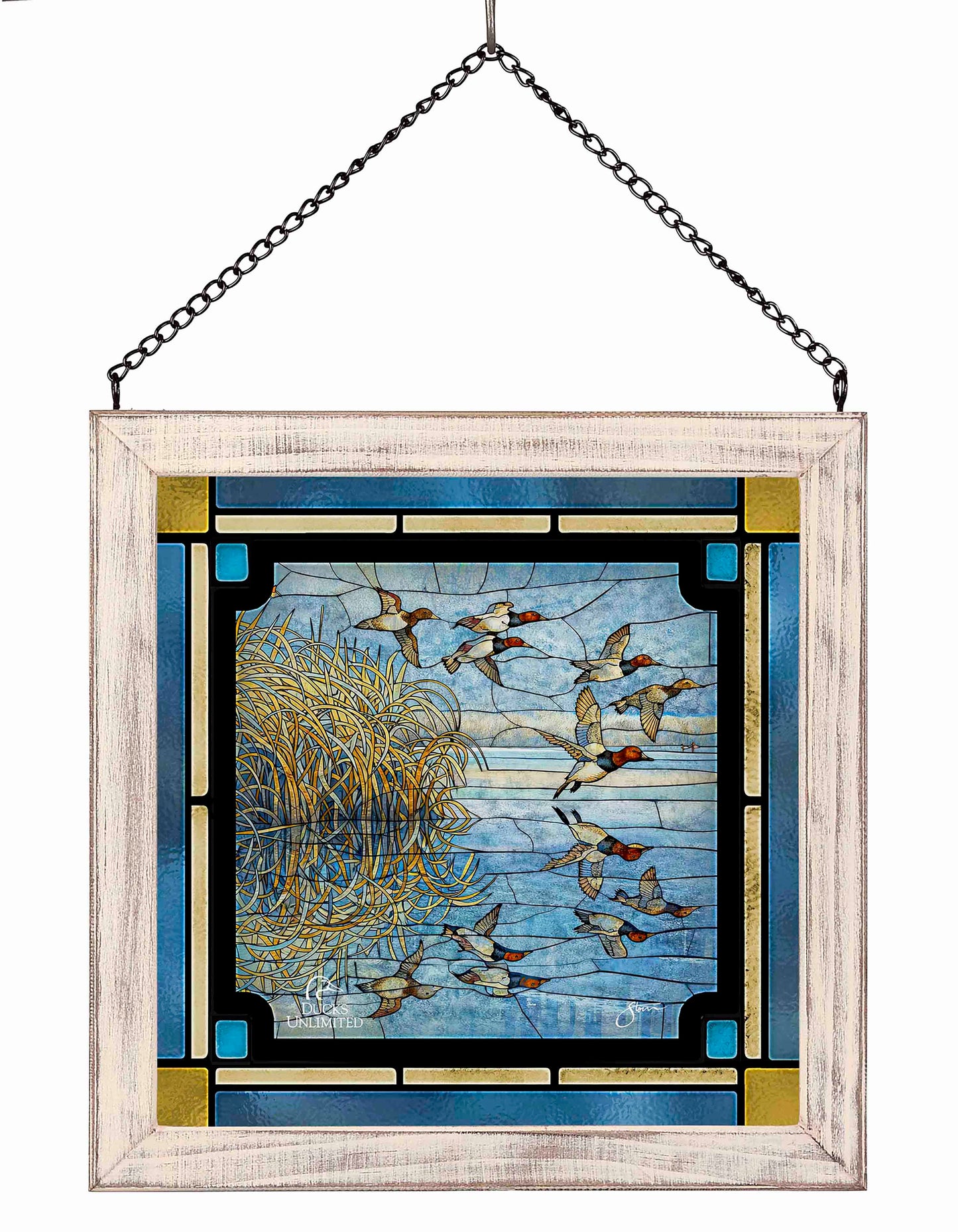 A Hint of Yesteryear Stained Glass Art - Official Ducks Unlimited Art