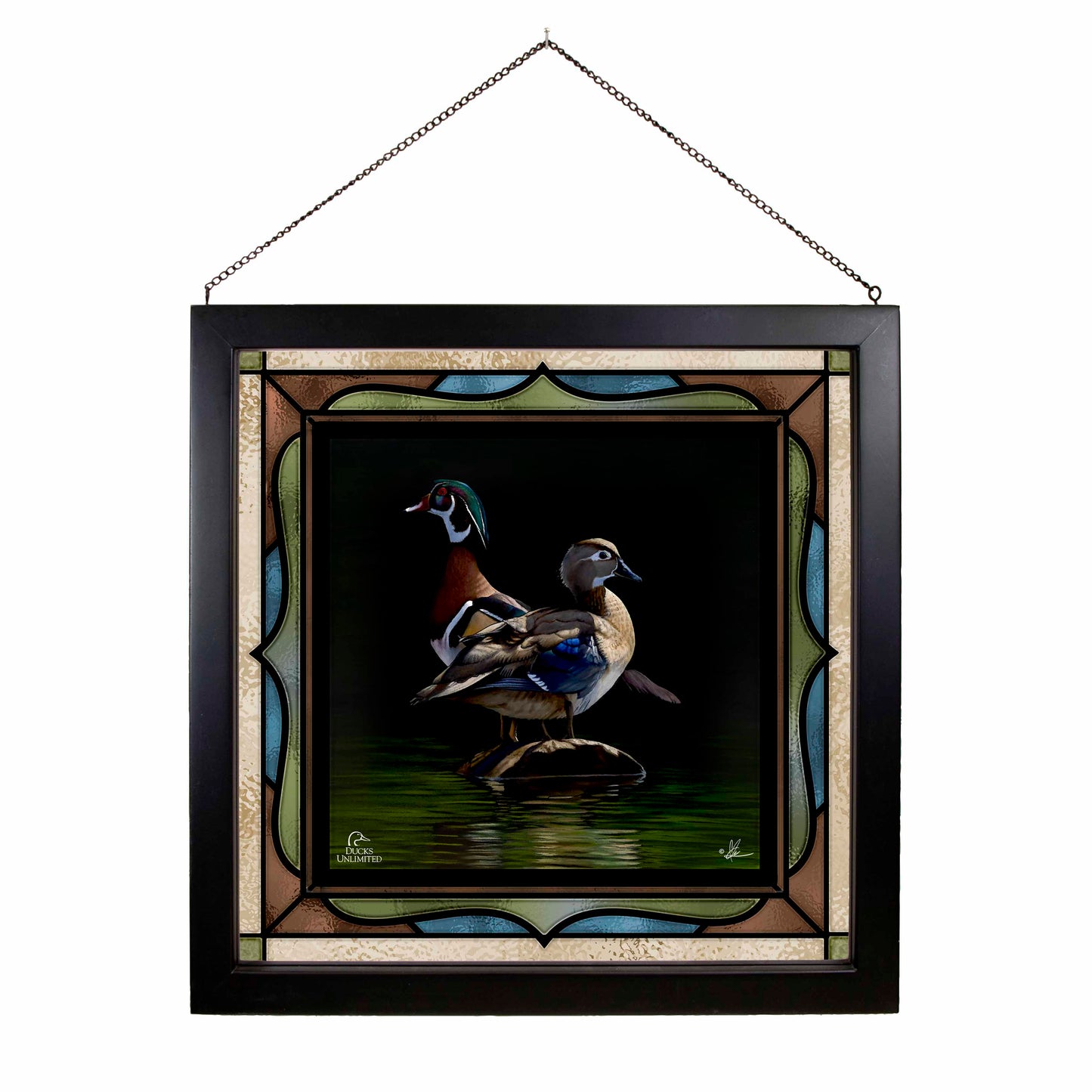 Low Water Rising  Stained Glass Art - Official Ducks Unlimited Art