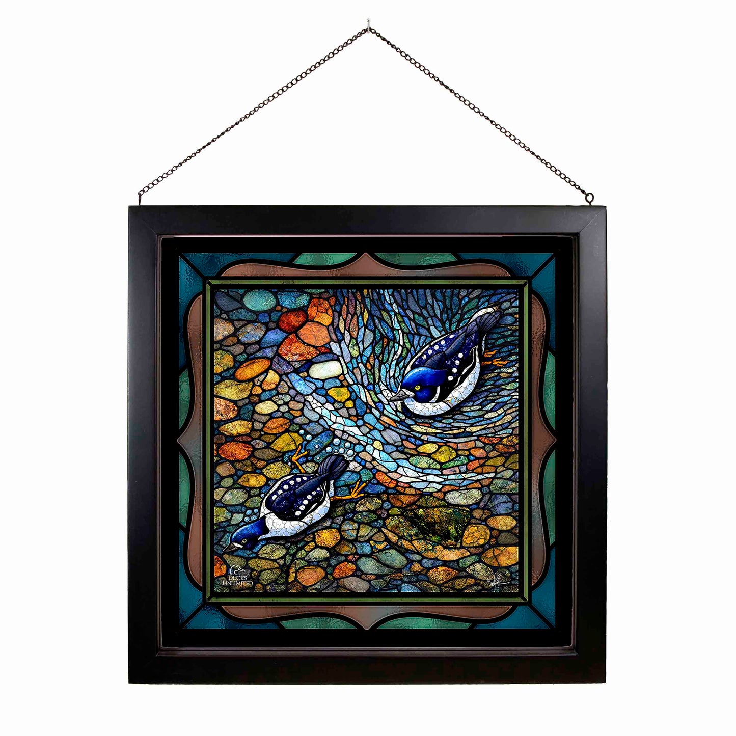 Lamar River Divers Stained Glass Art - Official Ducks Unlimited Art