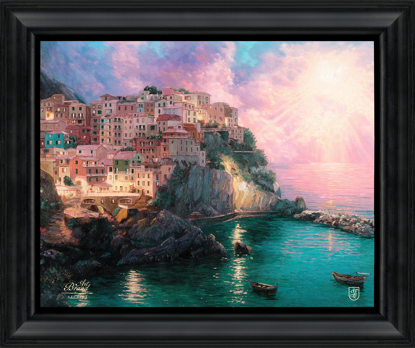 Manarola at Twilight - 16" x 20" Brushstroke Vignette