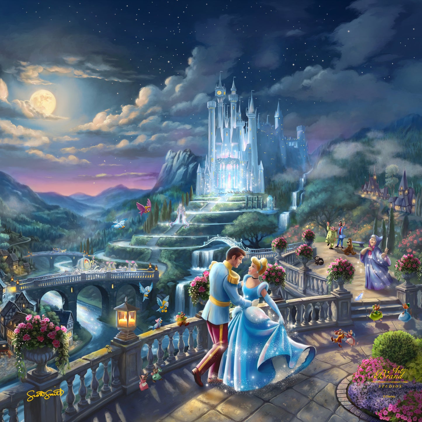 Disney's Cinderella - Midnight Stroll  - 14" x 14" Gallery Wrapped Canvas