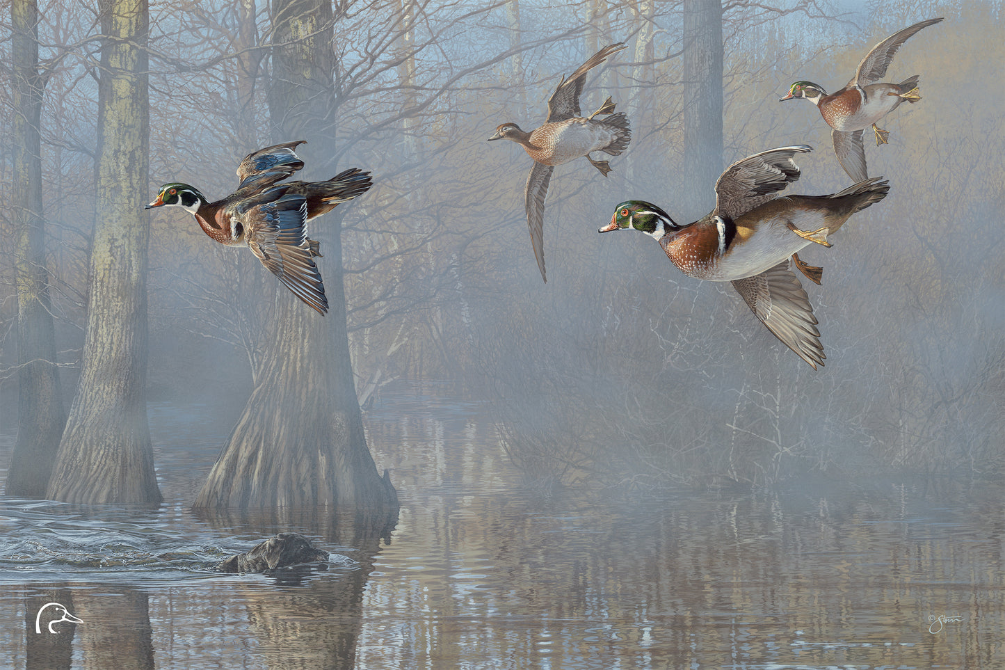 Out of the Mist  Limited Edition Canvas - Official Ducks Unlimited Art