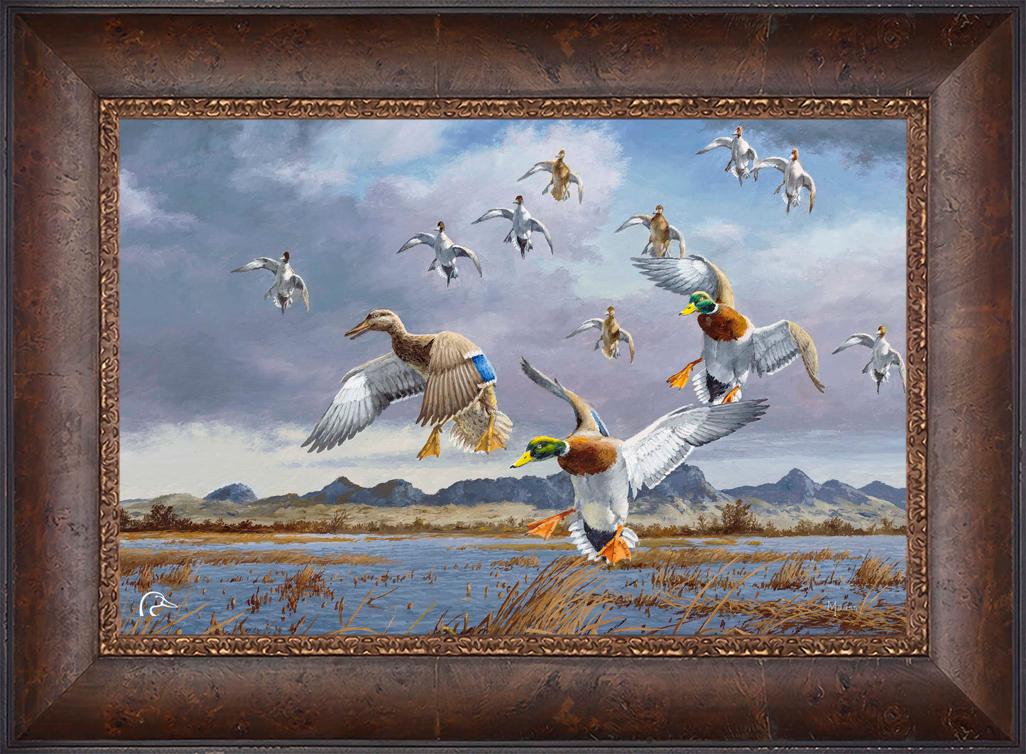 In Before the Squall - Mallards and Pintails at the Sutter Buttes Limited Edition Canvas - Official Ducks Unlimited Art