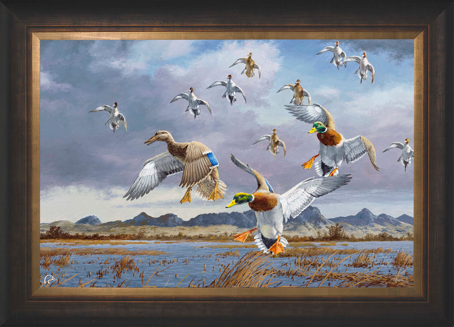 In Before the Squall - Mallards and Pintails at the Sutter Buttes Limited Edition Canvas - Official Ducks Unlimited Art