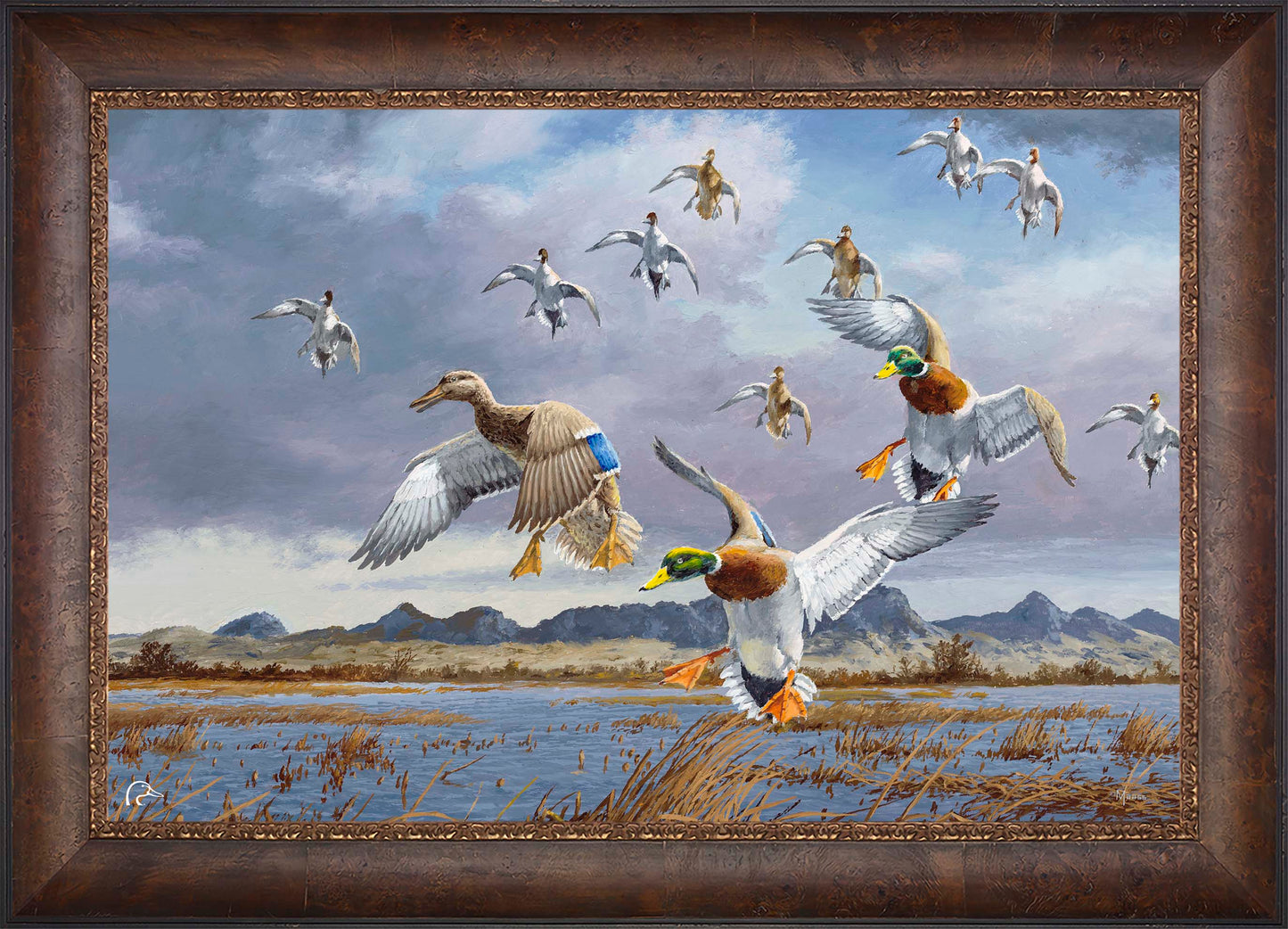 In Before the Squall - Mallards and Pintails at the Sutter Buttes Limited Edition Canvas - Official Ducks Unlimited Art