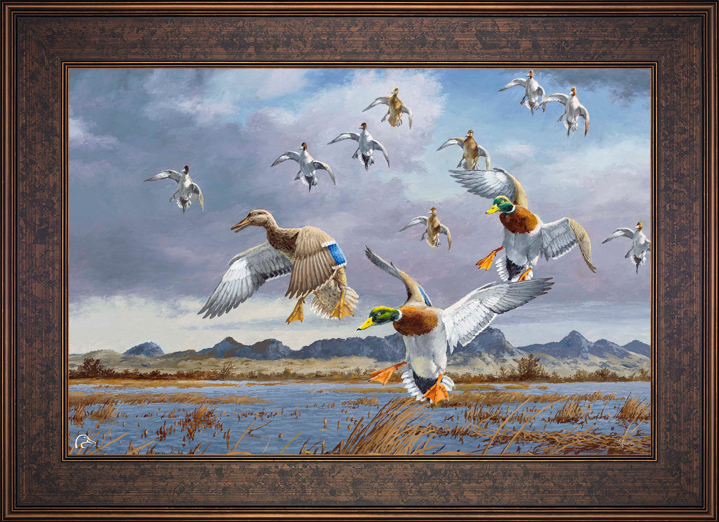 In Before the Squall - Mallards and Pintails at the Sutter Buttes Limited Edition Canvas - Official Ducks Unlimited Art
