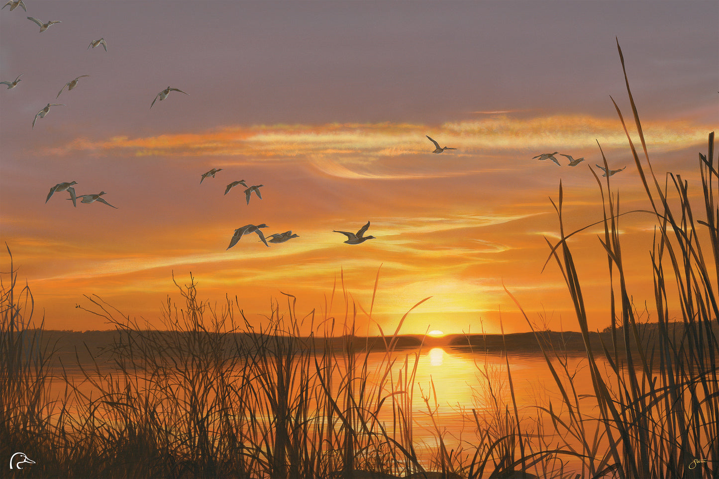 Sunset's Last Minutes Limited Edition Canvas - Official Ducks Unlimited Art