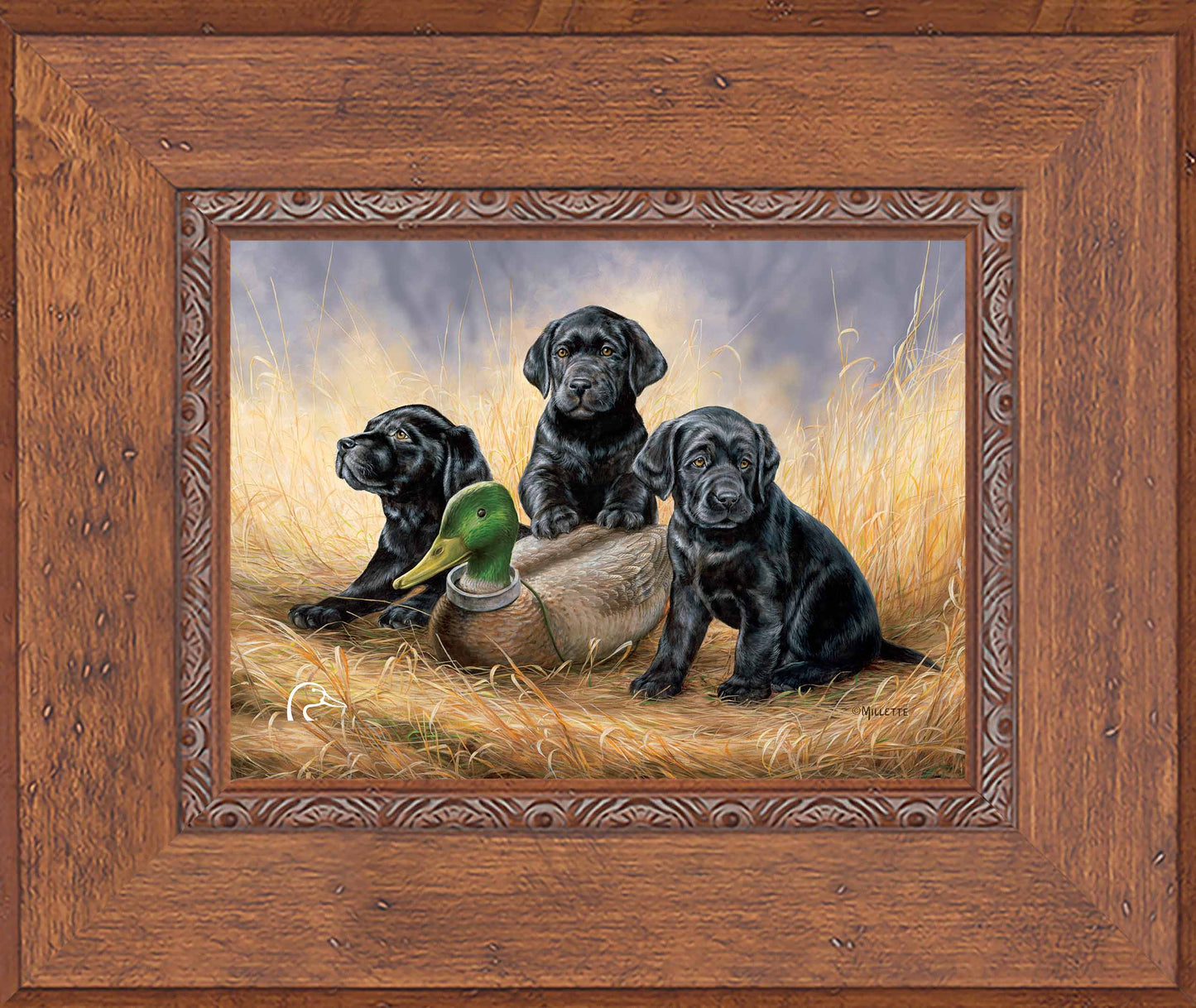 Ready for Class - Black Lab Puppies Limited Edition Canvas - Official Ducks Unlimited Art