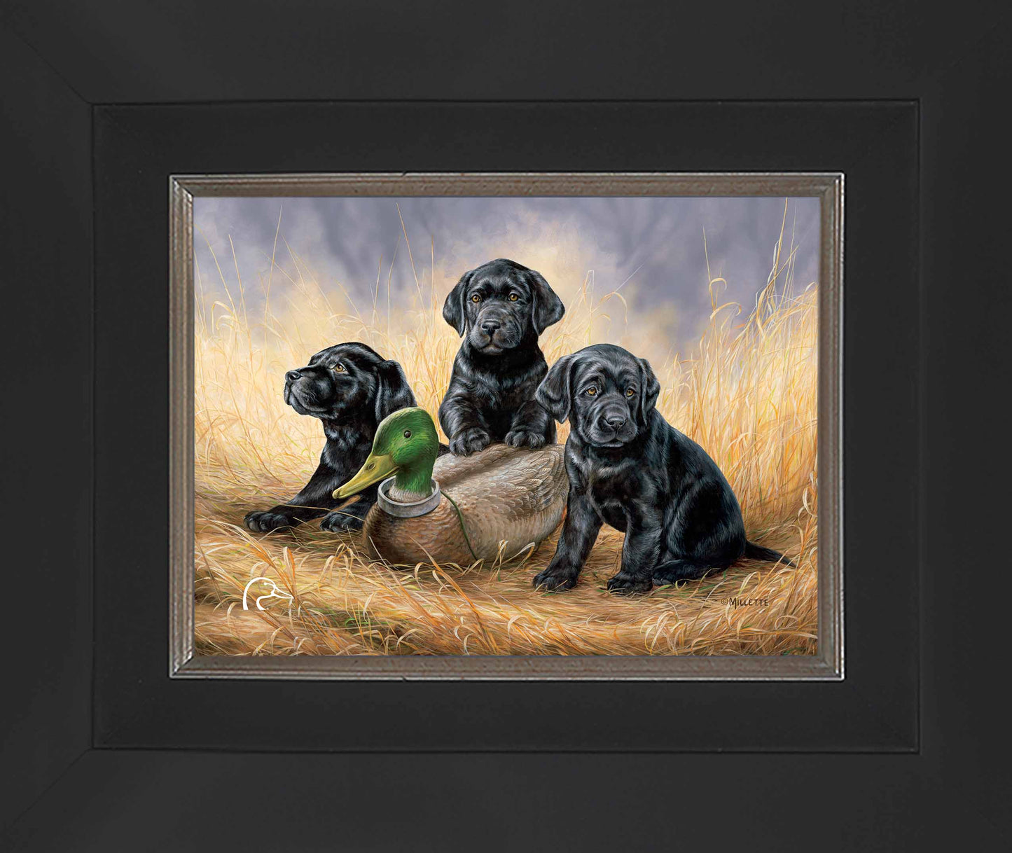 Ready for Class - Black Lab Puppies Limited Edition Canvas - Official Ducks Unlimited Art