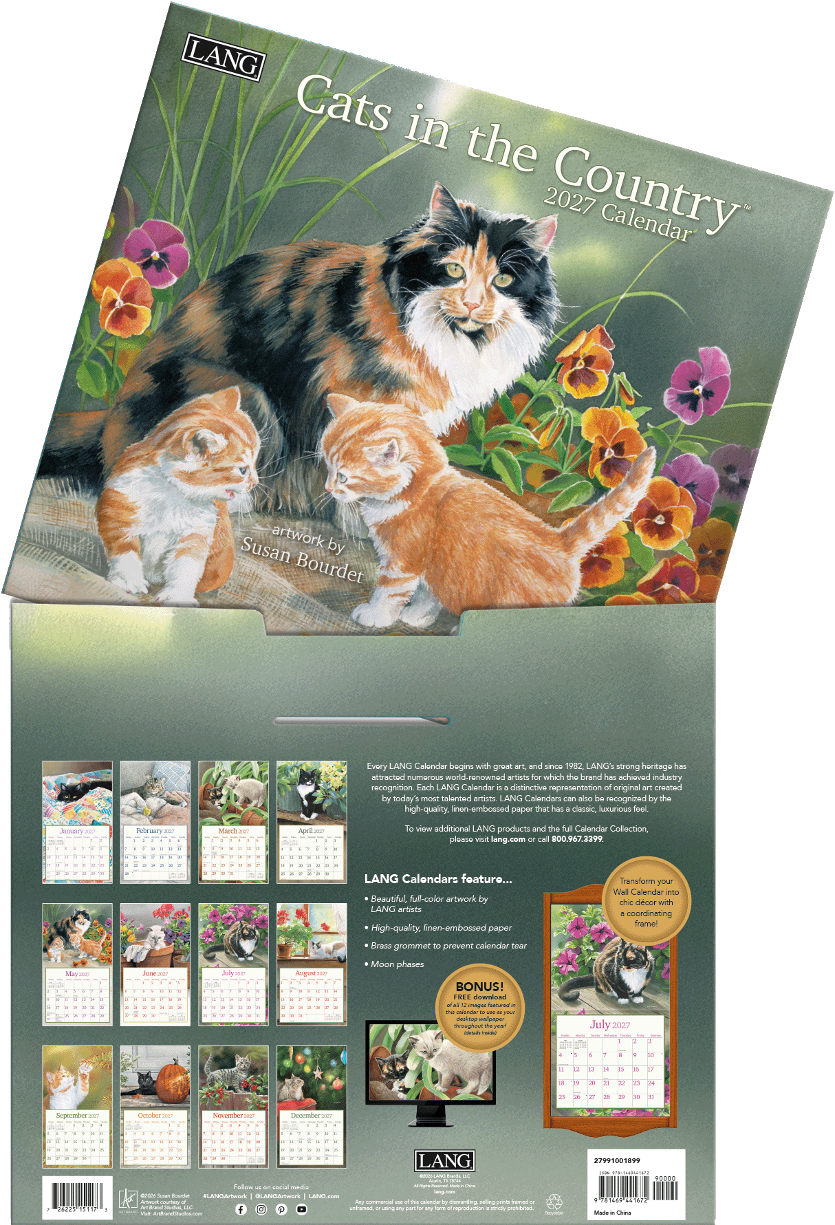 Cats in the Country - 2027 Wall Calendar
